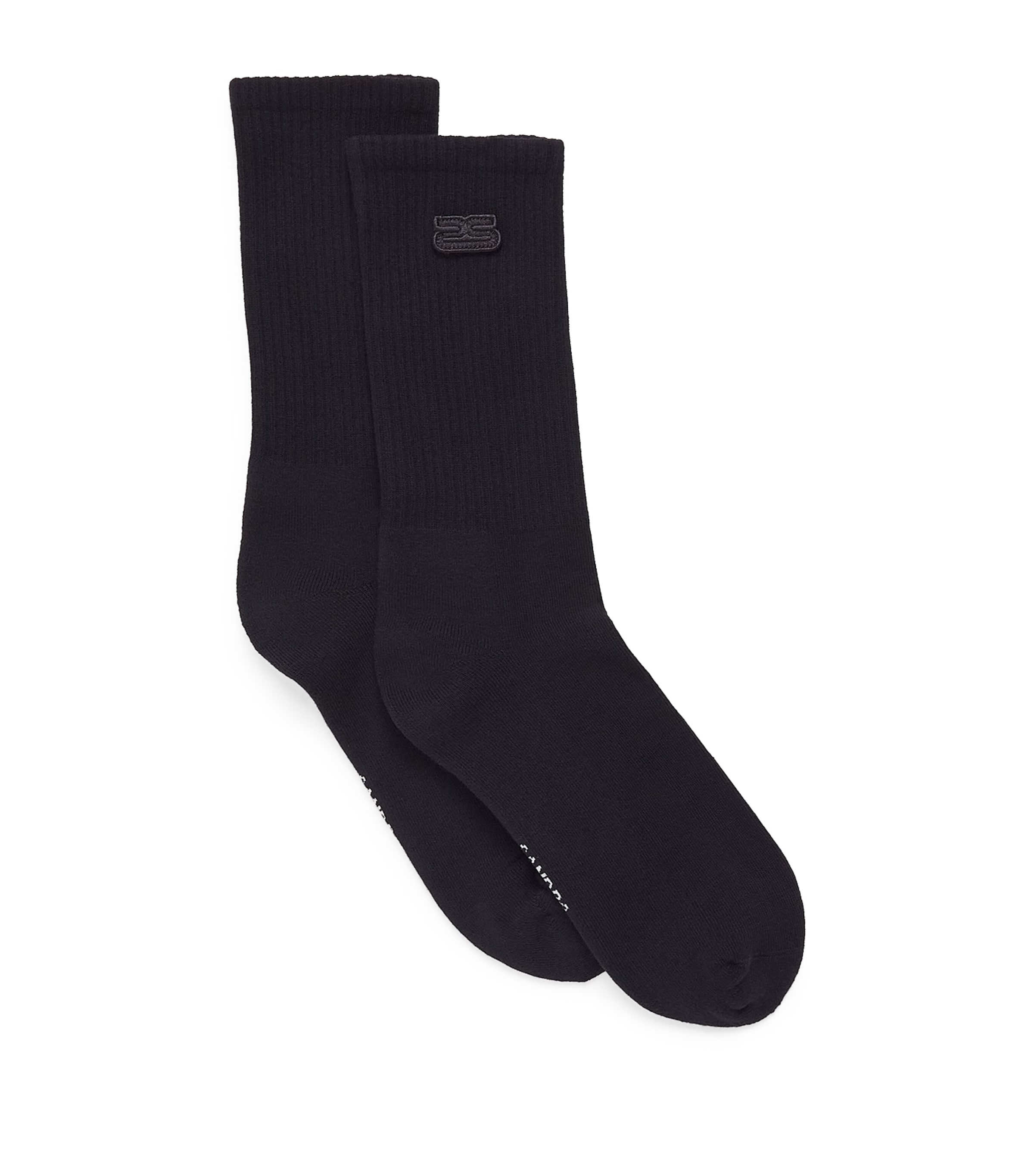 Sandro Paris Mens Cotton-Blend Double S Socks Black Image 1