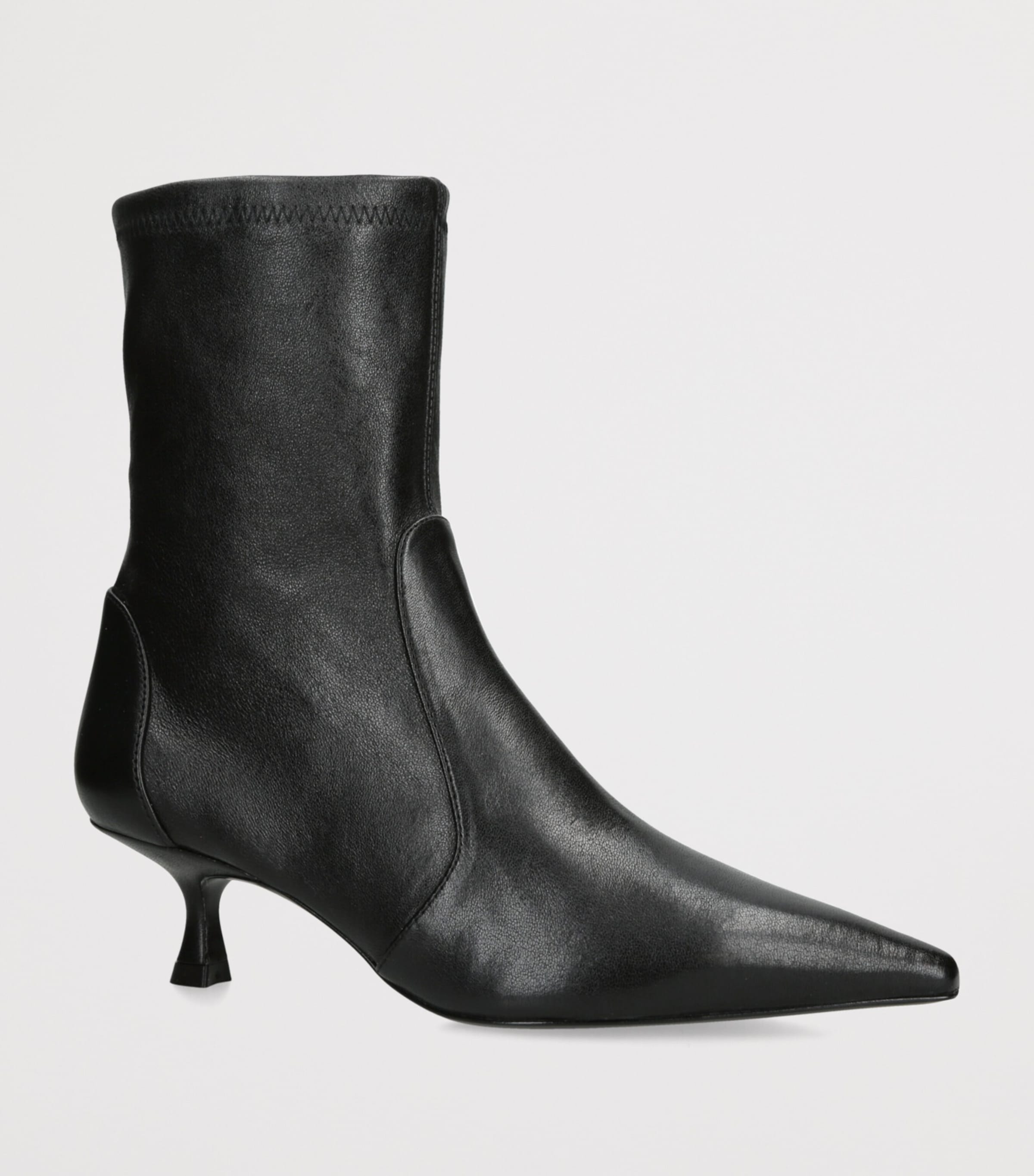 Leather Naomi Ankle Boots 50 BLACK Image 3