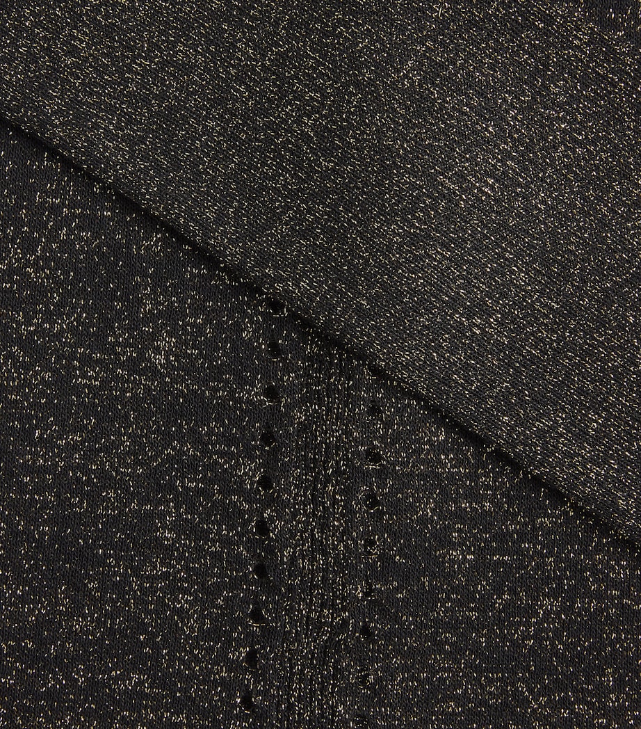 Lurex-Knit Tasse Cardigan BLACK/GILT Image 5