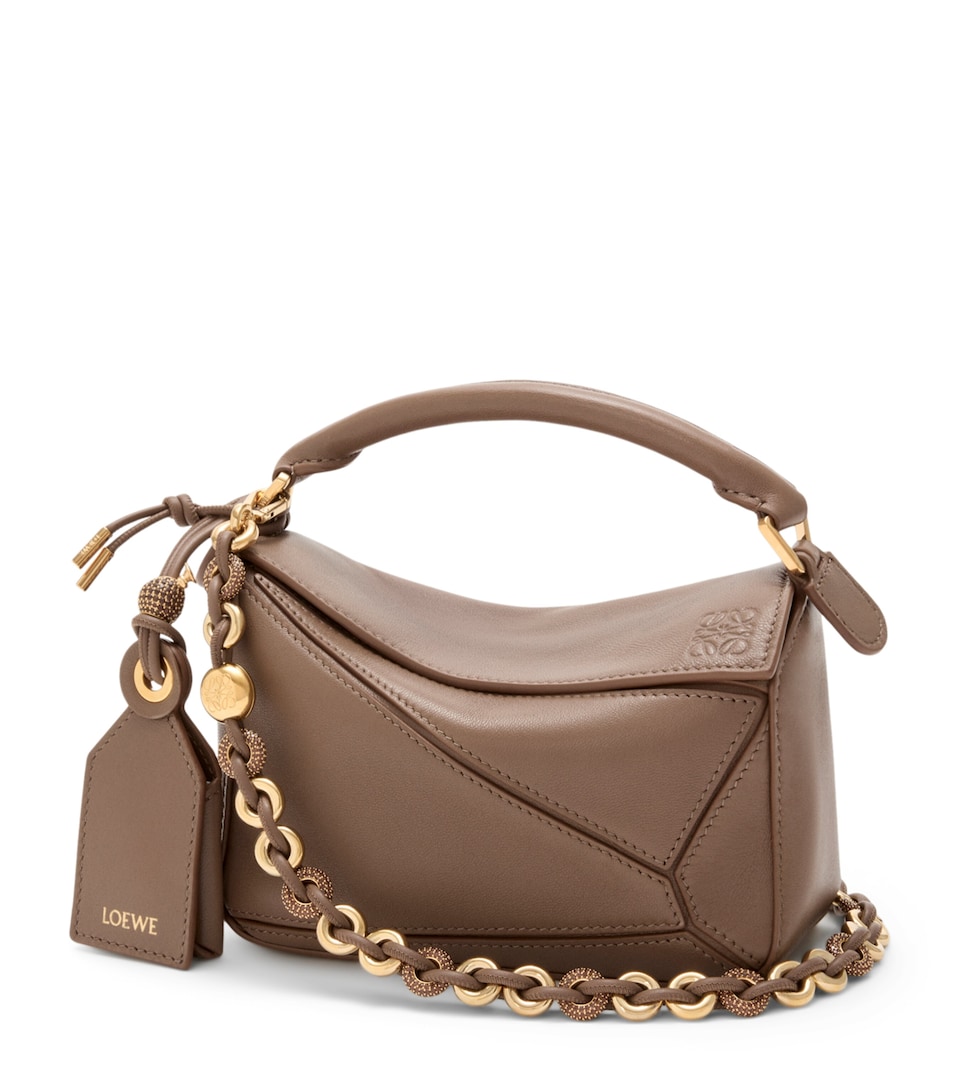 Mini Leather Puzzle Top-Handle Bag