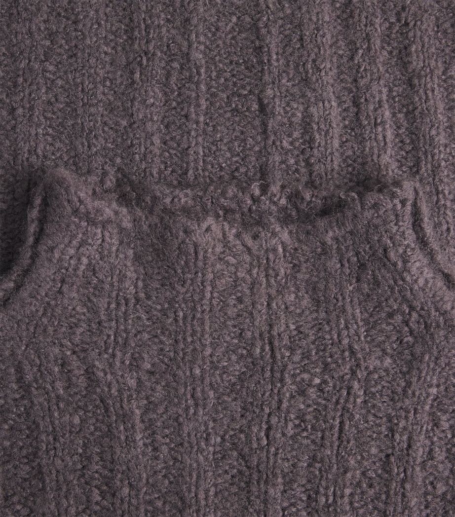 Rick Owens Mens Cashmere-Silk Funnel-Neck Sweater Drkdust Image 6