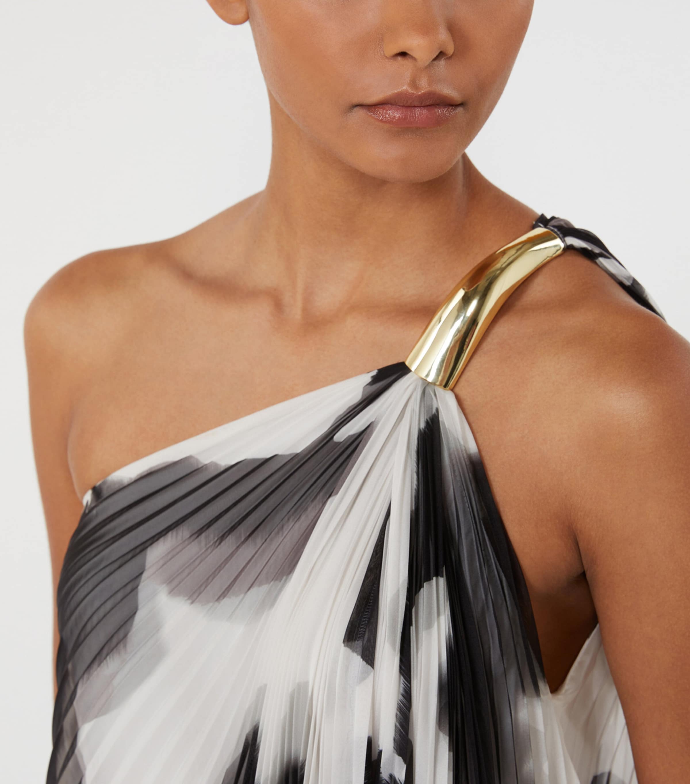 max mara one shoulder dress Max Mara | Woman - Jersey one-shoulder dress - Chocolate
