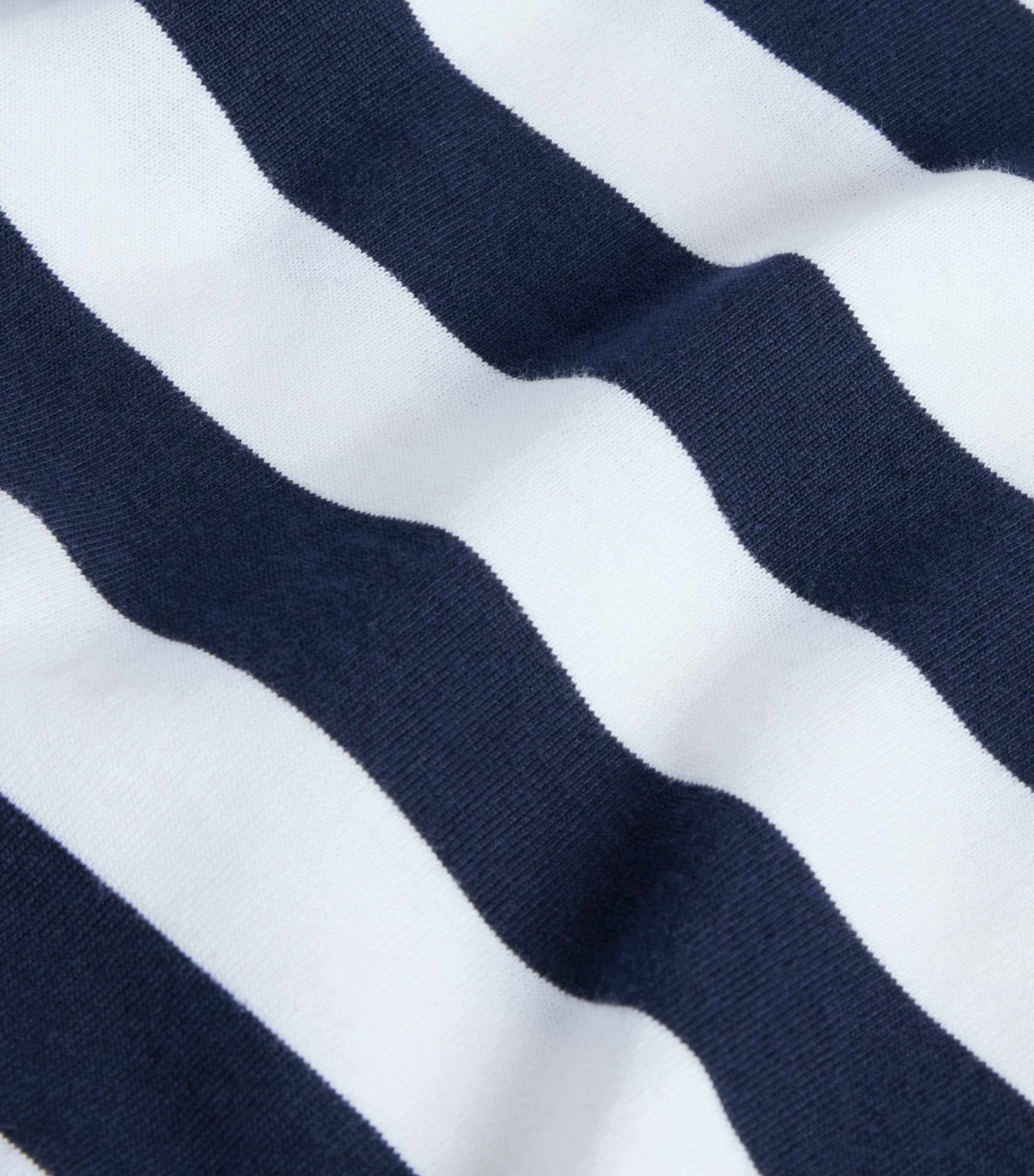Dunhill Mens Cotton-Cashmere Stripe Polo Shirt Navy Image 3