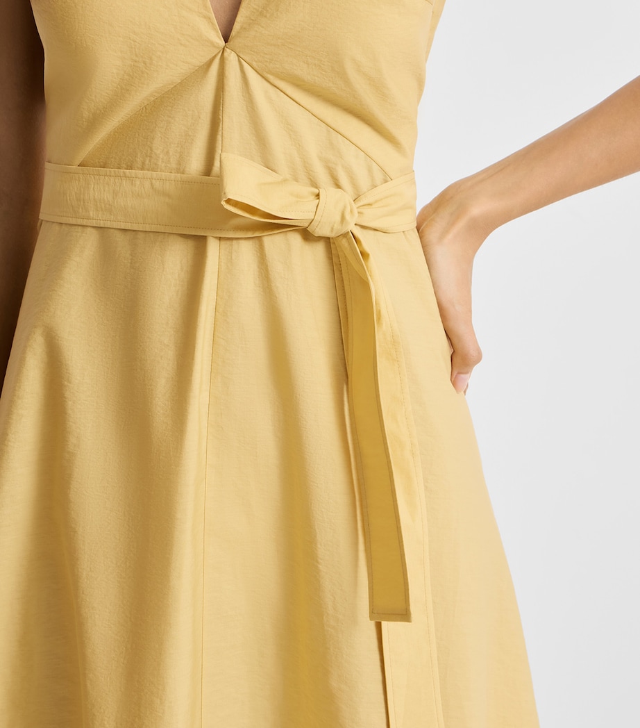 Brunello Cucinelli Womens Techno-Cotton Poplin Belted Maxi Dress Zabaione Image 6