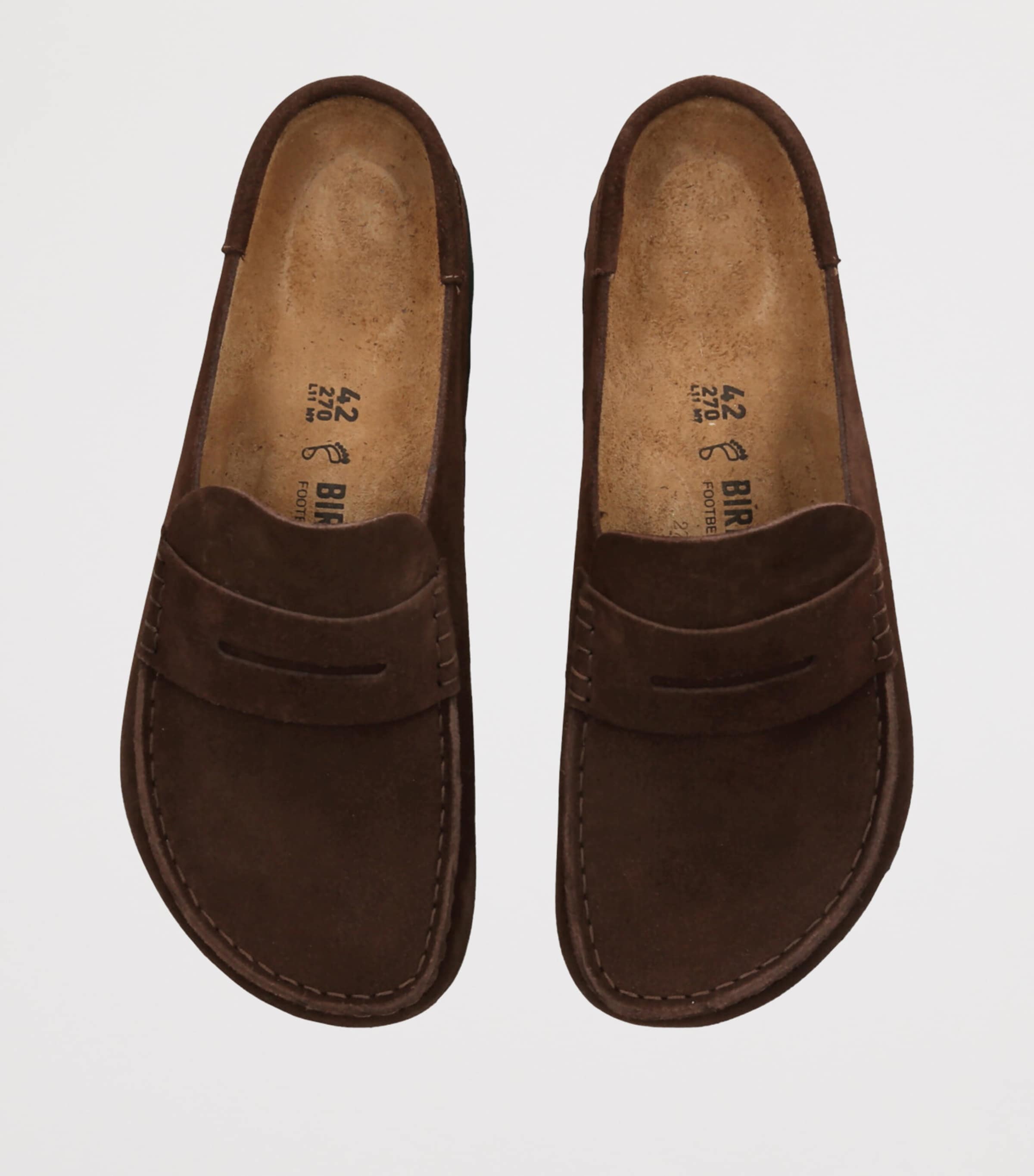 Birkenstock Suede Naples Wrapped Clogs Dark Brown Image 4
