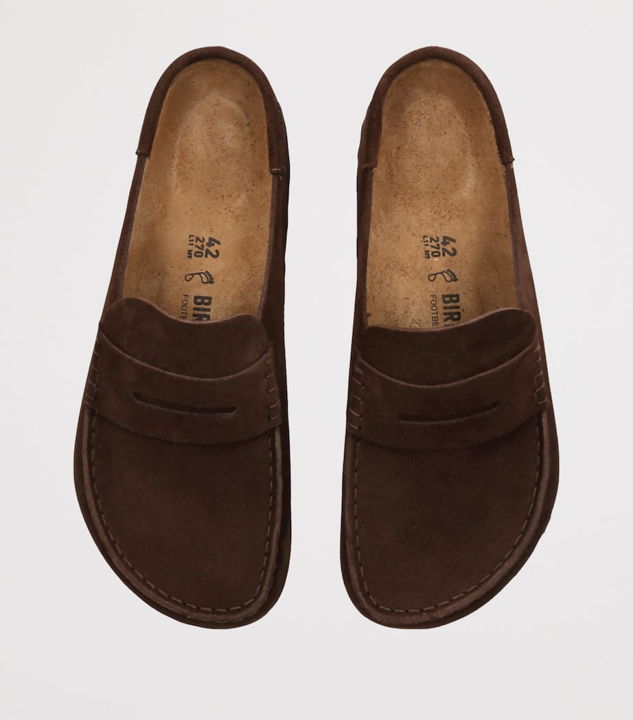 Birkenstock Suede Naples Wrapped Clogs Dark Brown Image 4