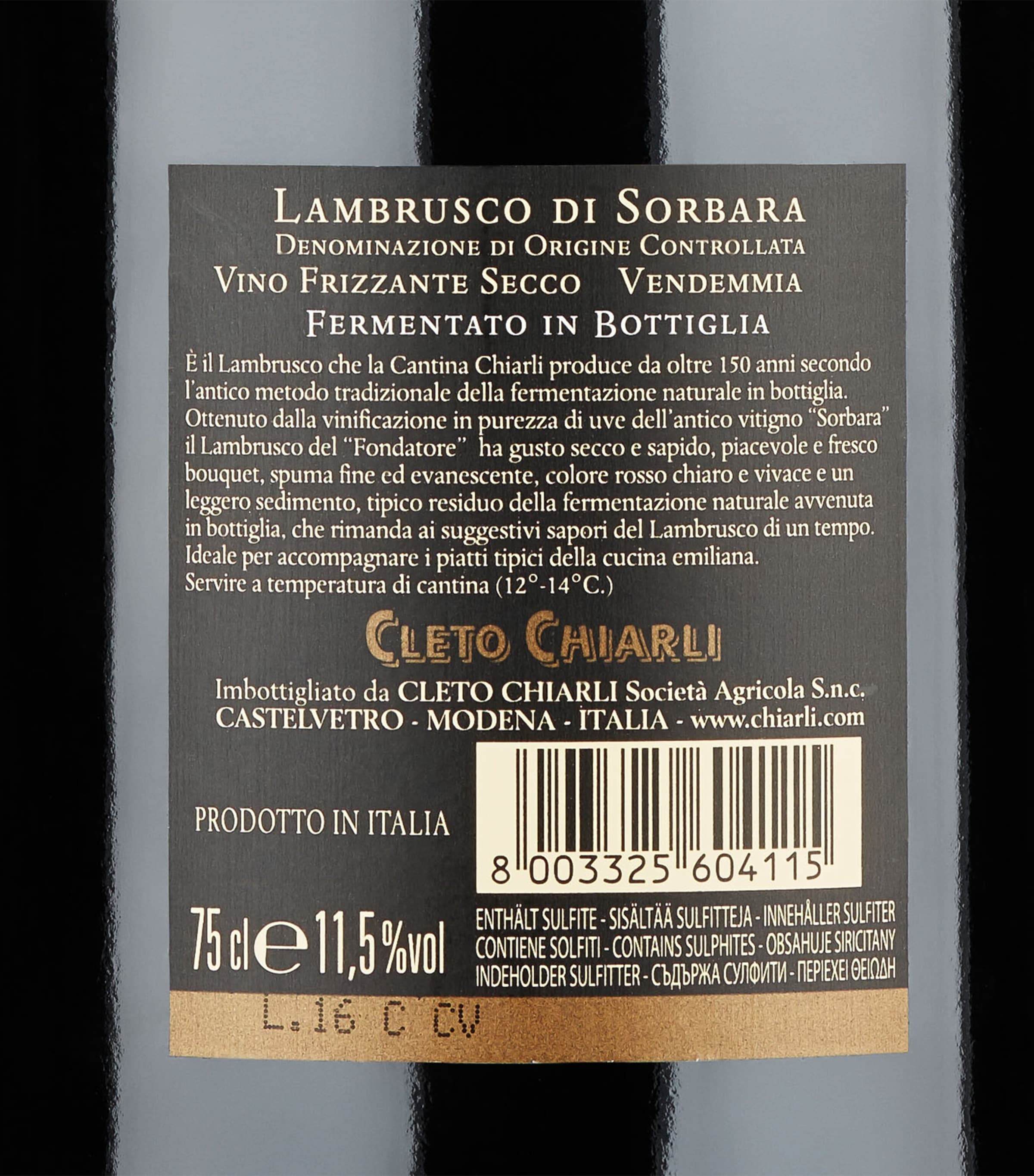 Lambrusco del Fondatore 2023 (75cl) - Emilia-Romagna, Italy NO COLOUR Image 2