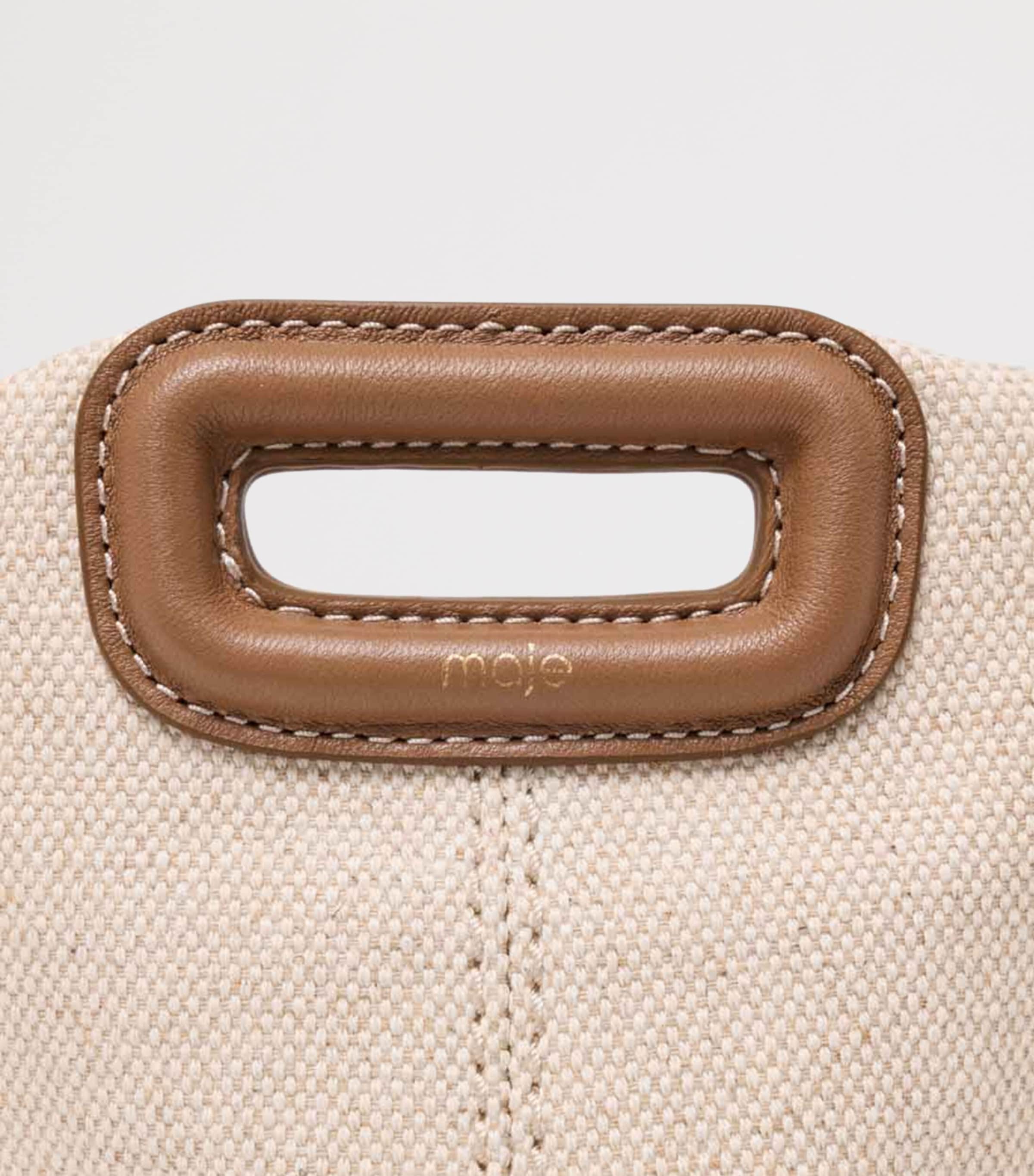 Maje Small Canvas Miss M Shoulder Bag Moka/white Image 5