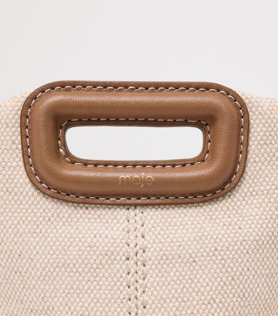 Maje Small Canvas Miss M Shoulder Bag Moka/white Image 5