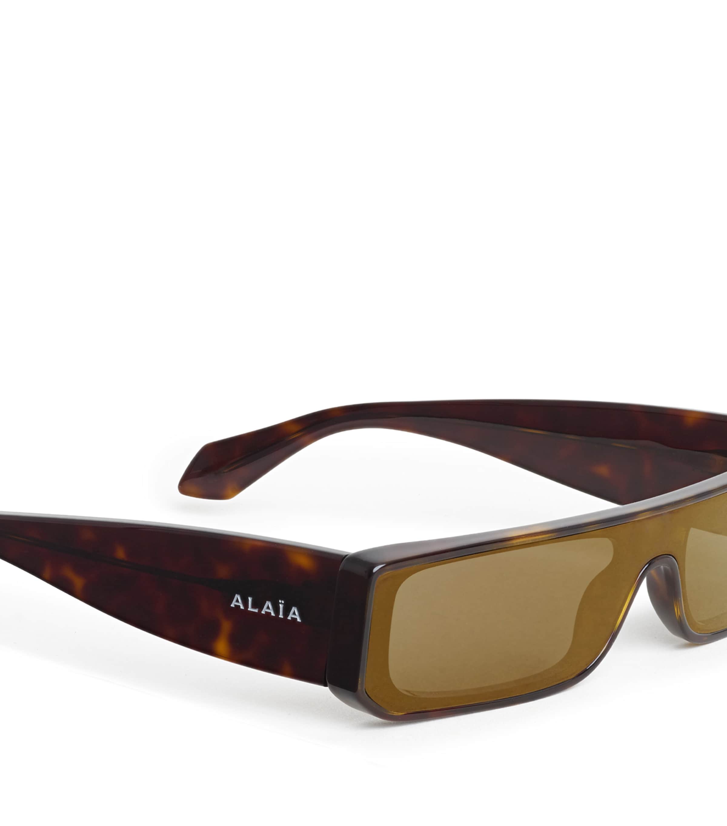 Alaïa Acetate Rectangular Mask Sunglasses Tan/grey Image 3