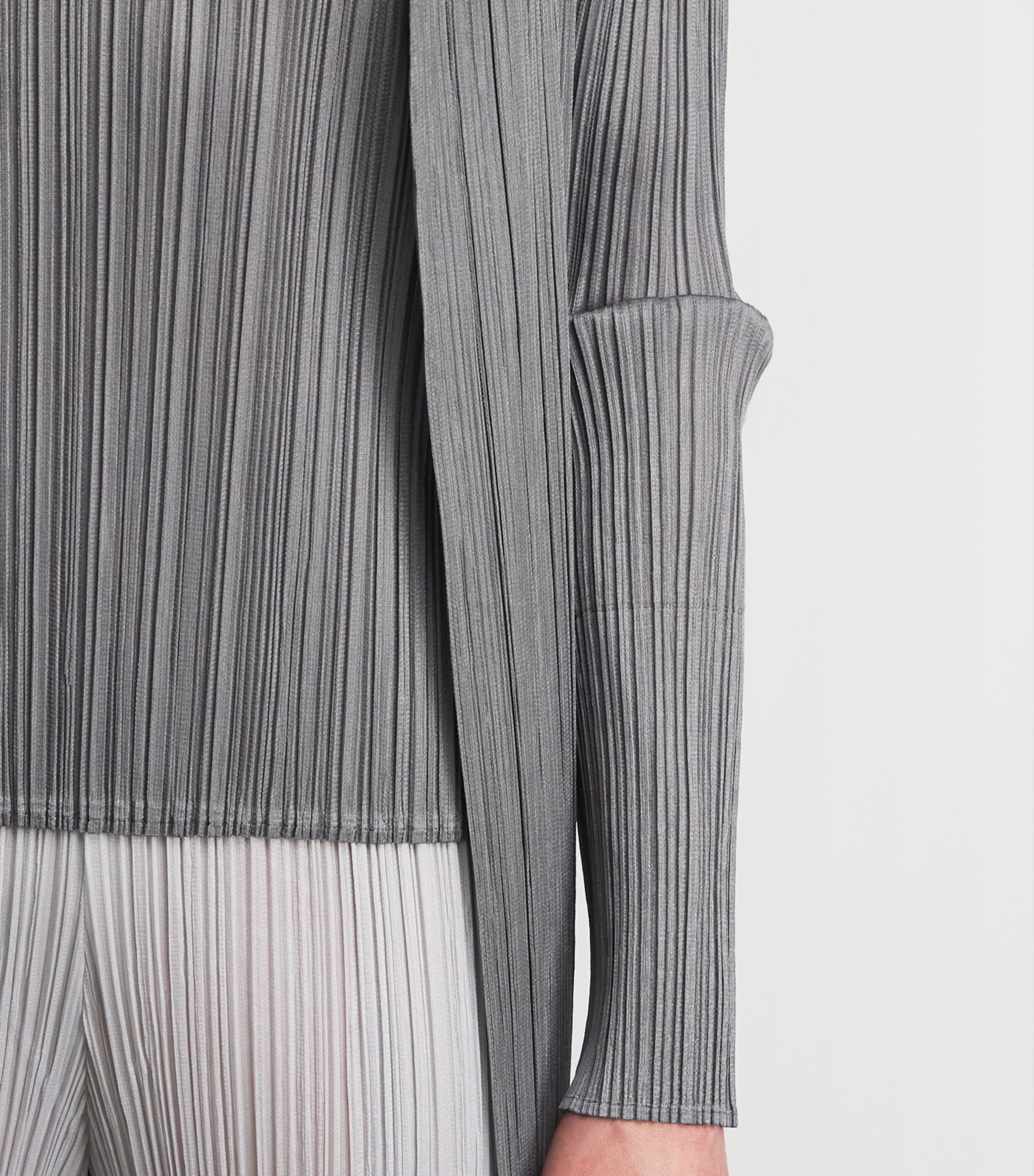 Pleats Please Issey Miyake Grey Basics Longline Cardigan | Harrods US