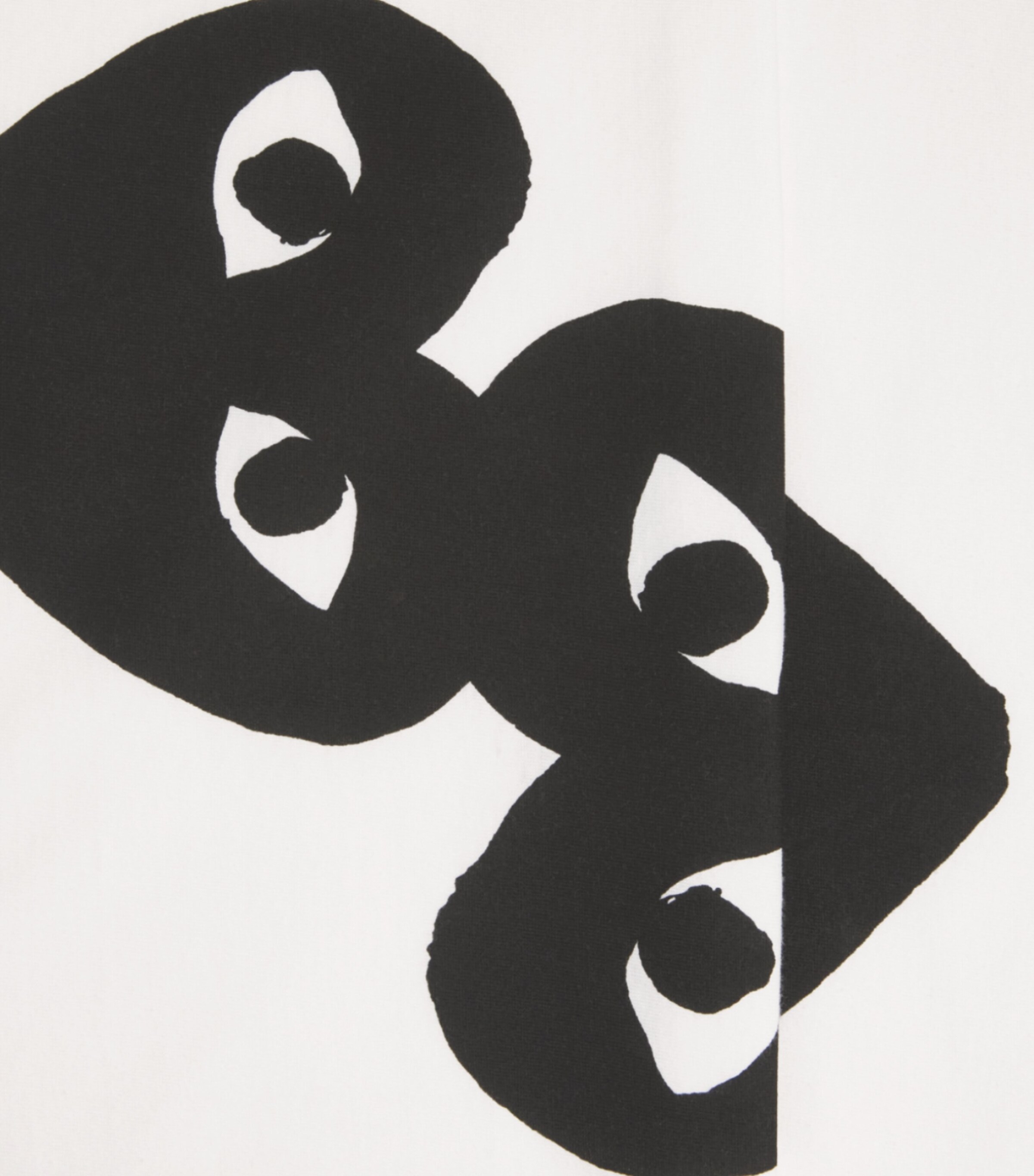 Comme Des Garçons Play Mens Cotton Double Mirrored Heart T-Shirt White Image 6