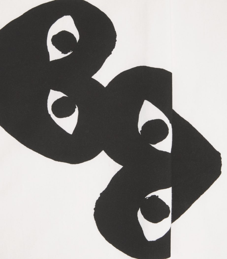 Comme Des Garçons Play Mens Cotton Double Mirrored Heart T-Shirt White Image 6