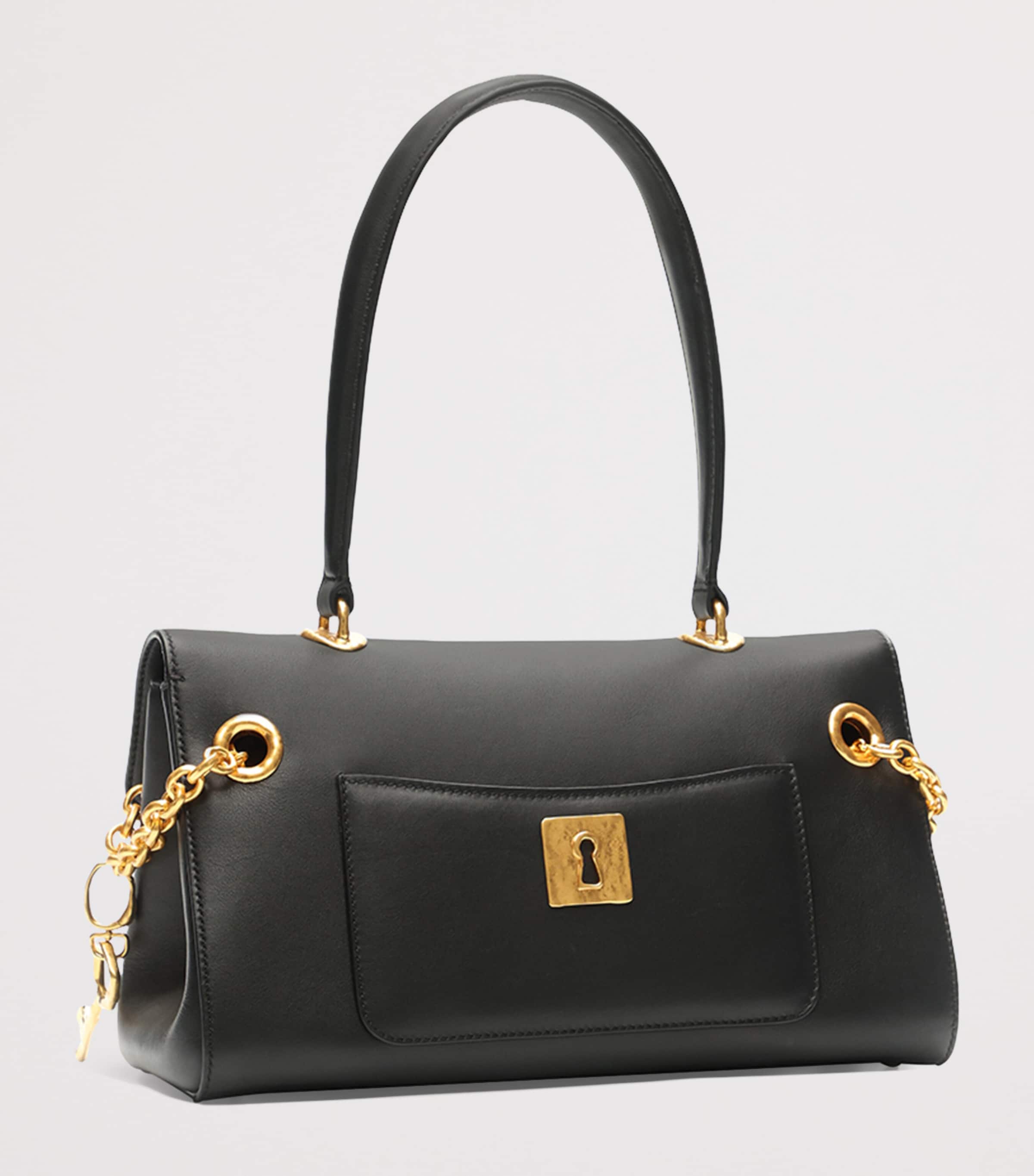 Schiaparelli Mini Leather Secret East-West Top-Handle Bag Black Image 4