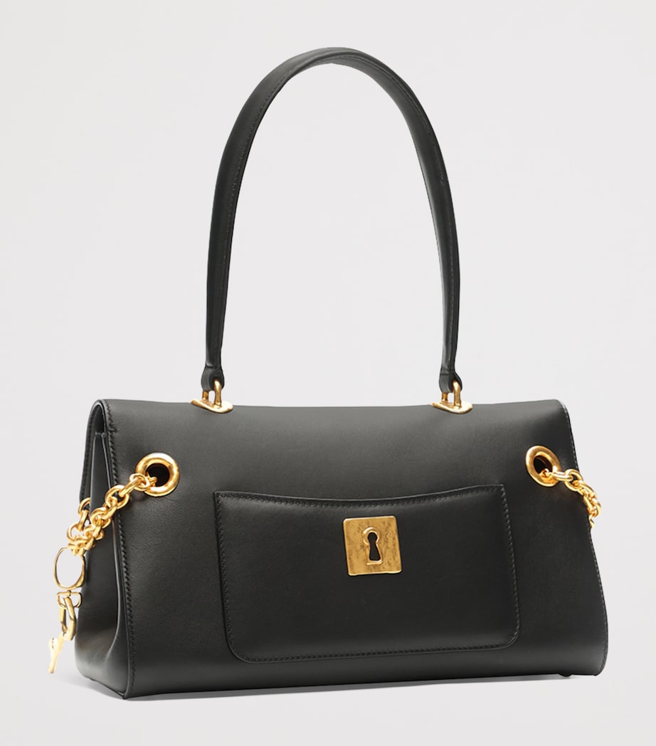 Schiaparelli Mini Leather Secret East-West Top-Handle Bag Black Image 4