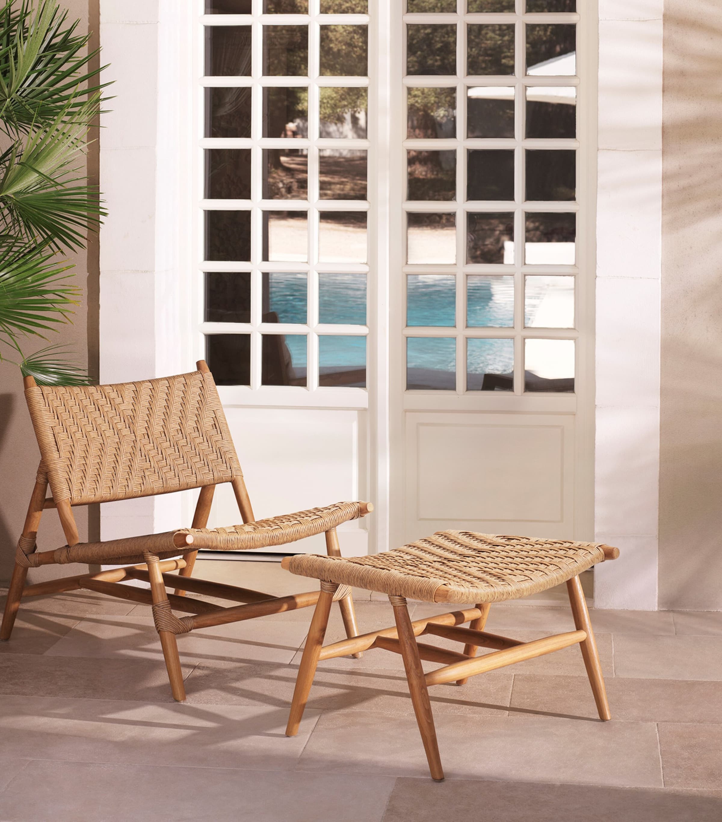 Eichholtz Teak Laroc Outdoor Chair and Footstool Ntrl Tk+fx Rtn Image 8