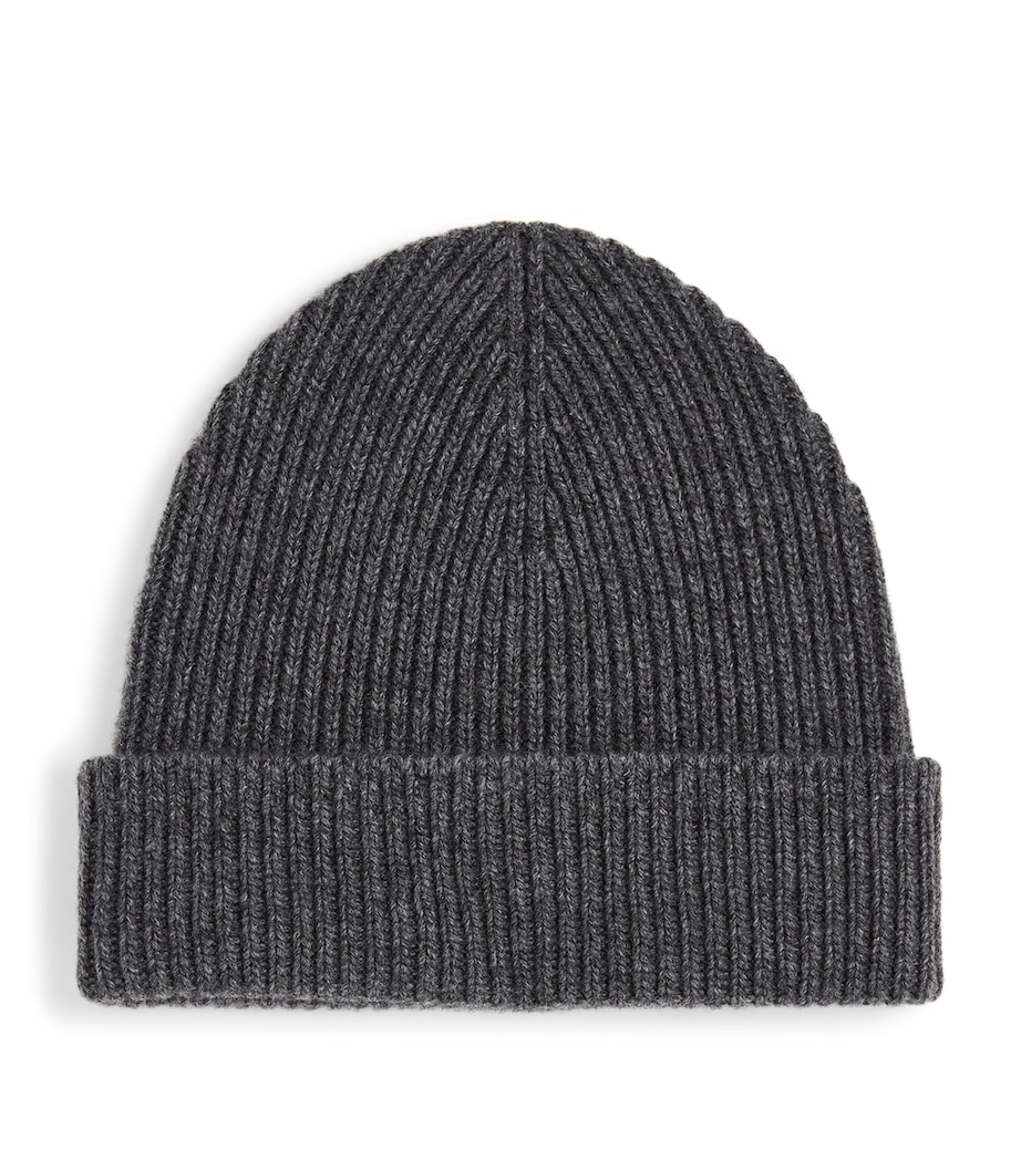 Cashmere Ribbed Beanie HA4181 MID GREY Image 1