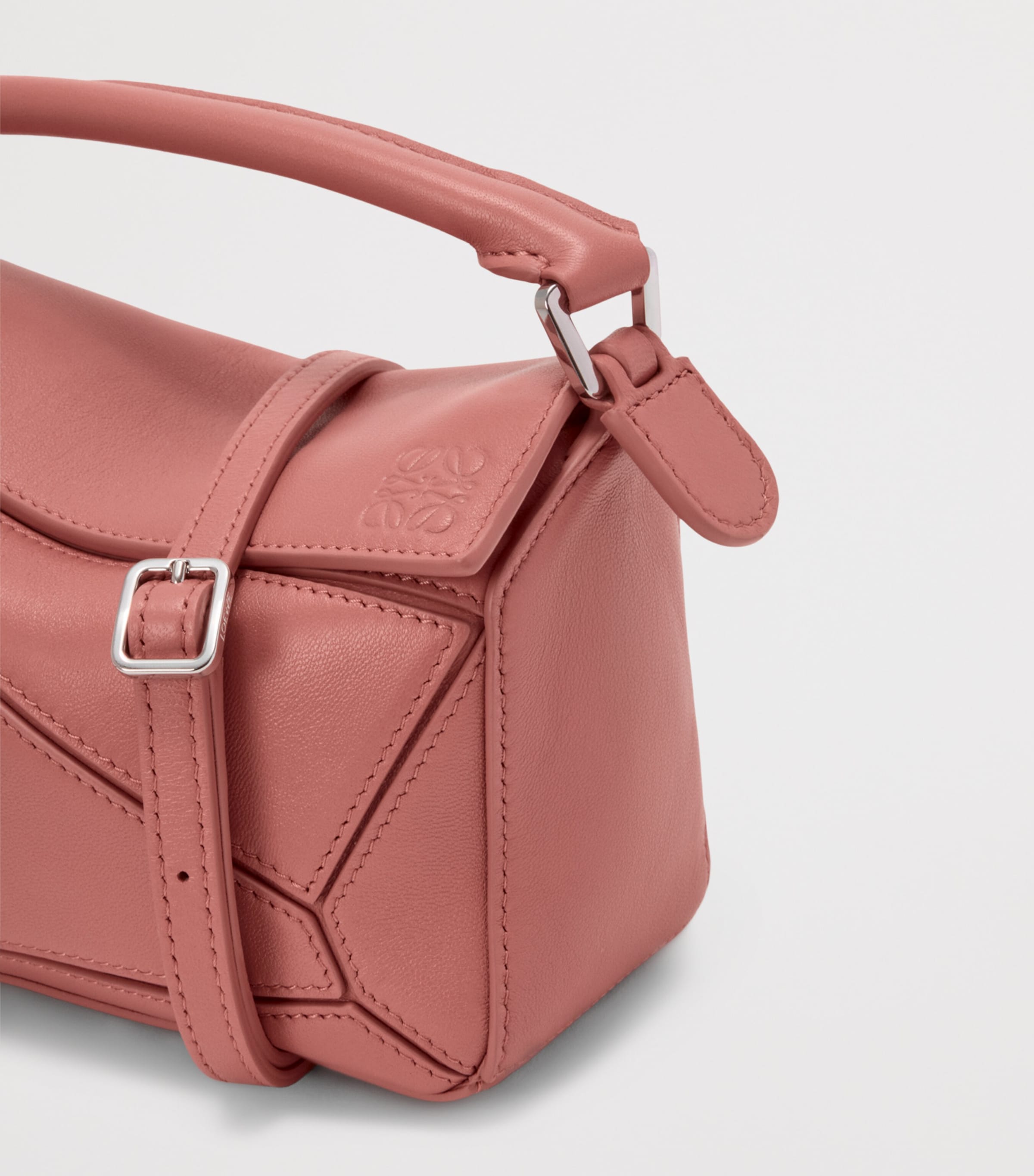 Mini Leather Featherlight Puzzle Top-Handle Bag BLUSH Image 10