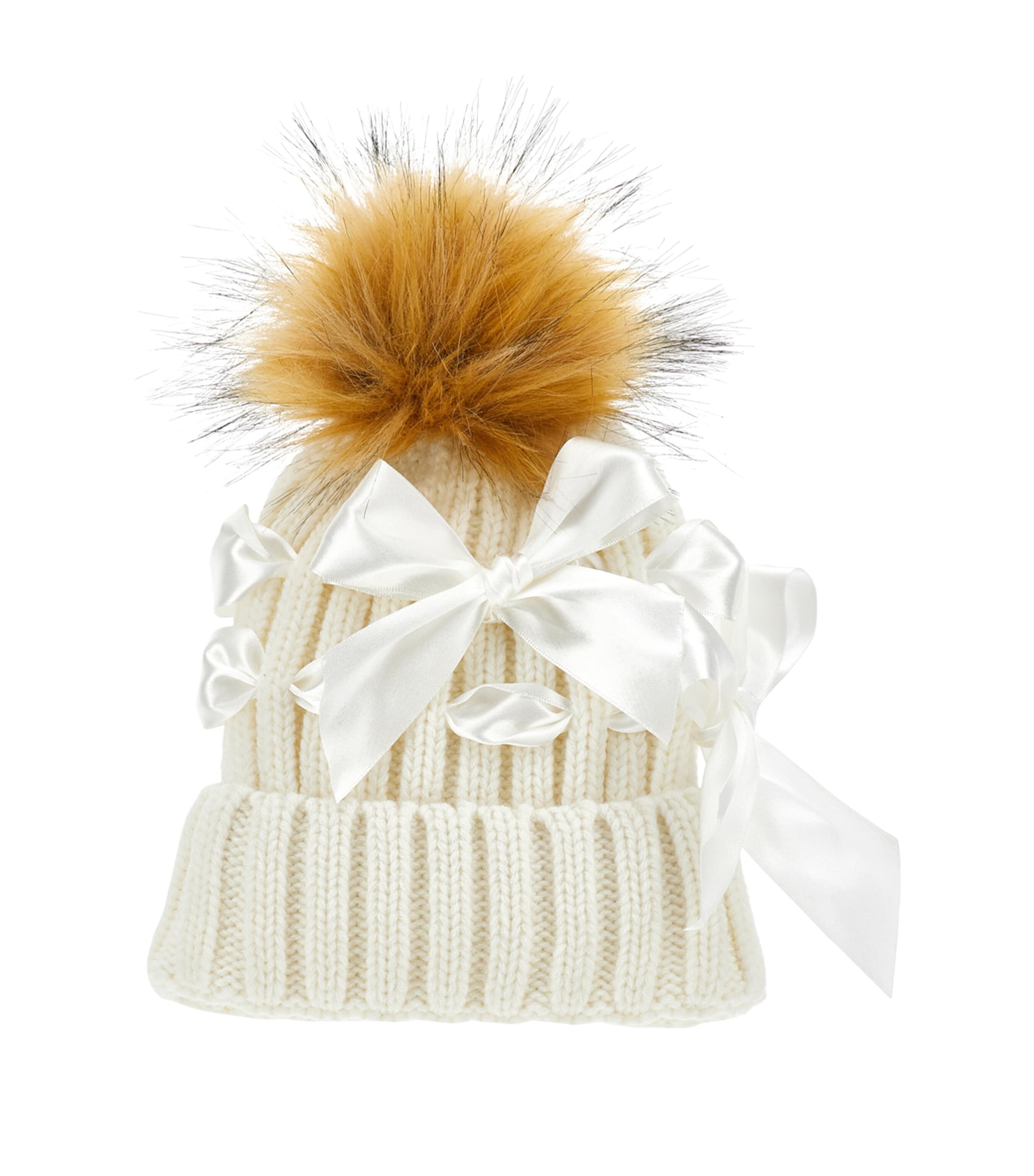 Monnalisa Hat With Bows In Neutral