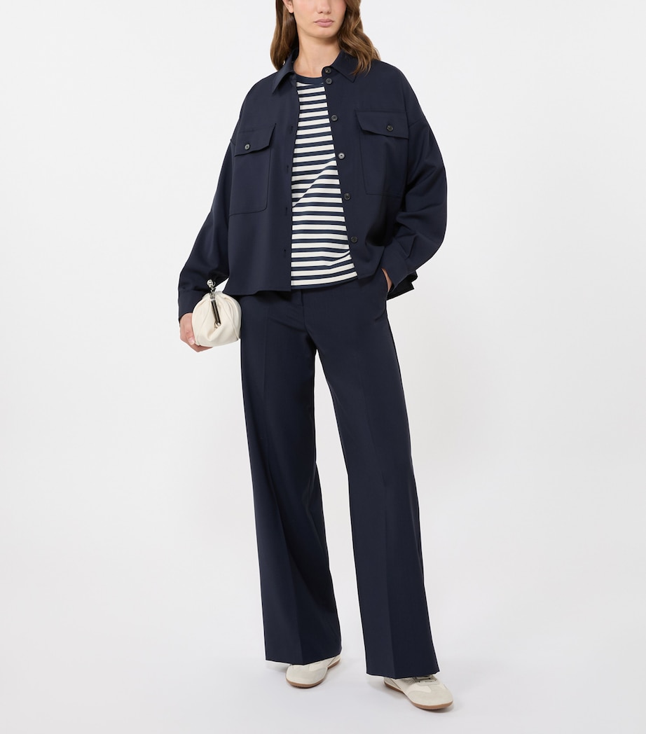 Weekend Max Mara Womens Cotton Stripe T-Shirt Ecru Image 4