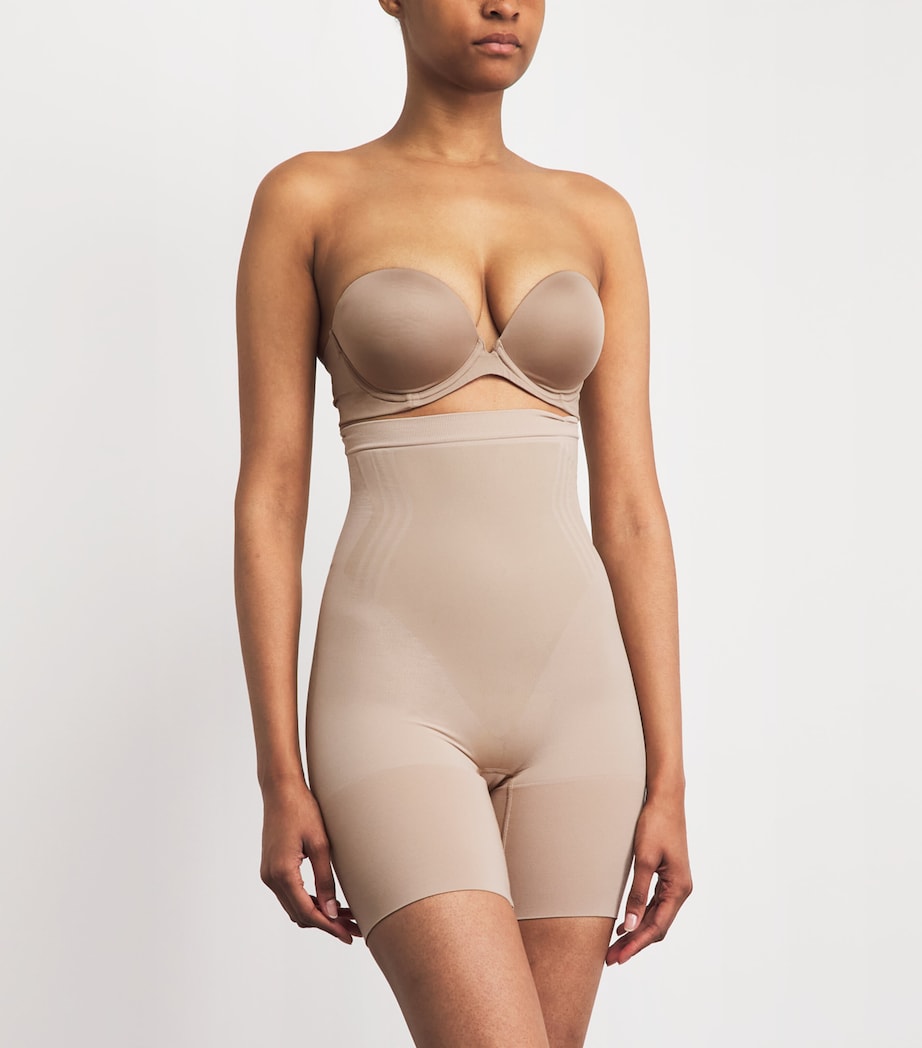 SPANX Womens SPANXsculpt GoFigure High-Waist Mid-Thigh Shorts Chai Image 2