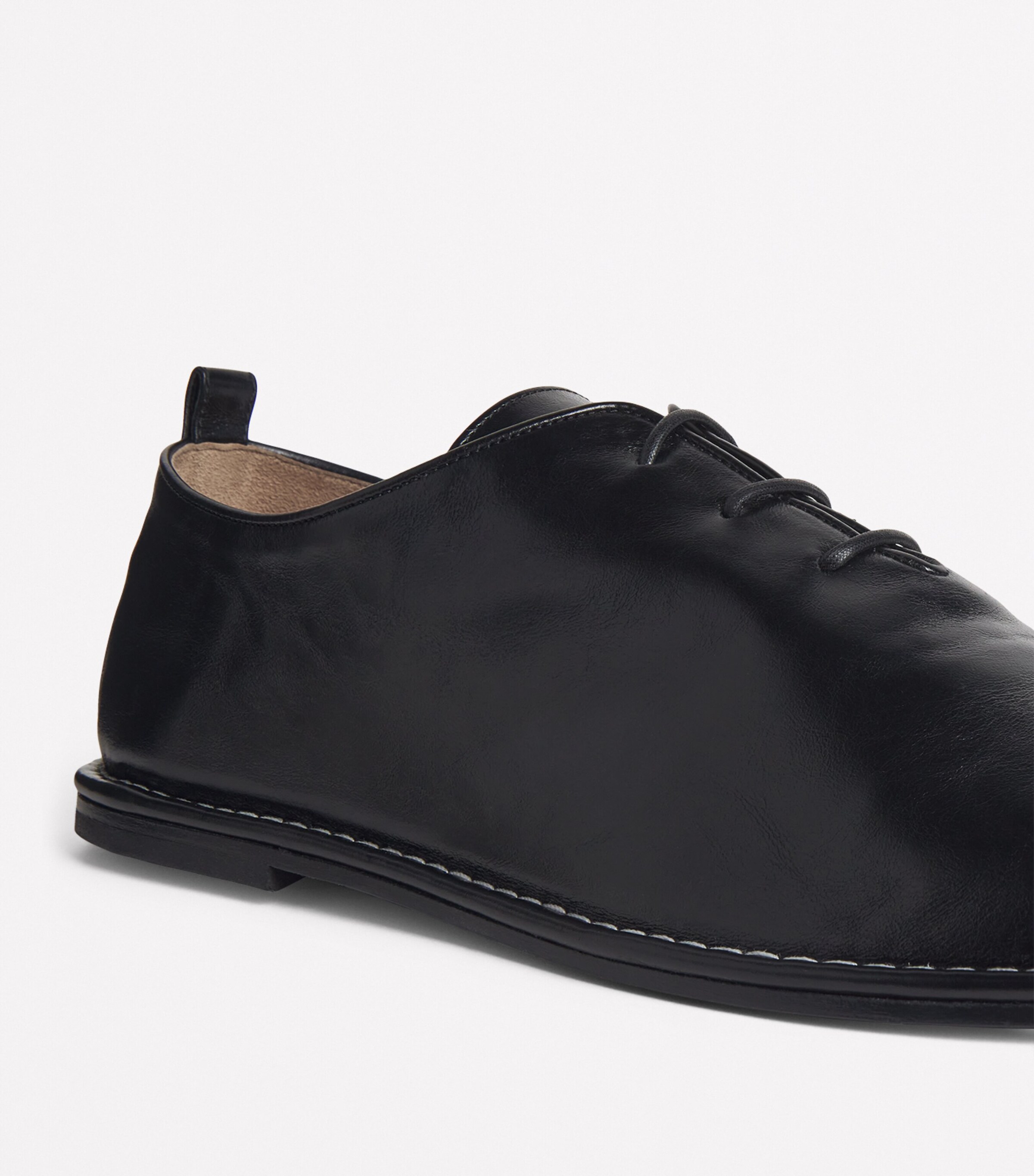 AMI Paris Black Leather One-Cut Lace-Up Shoes | Harrods US