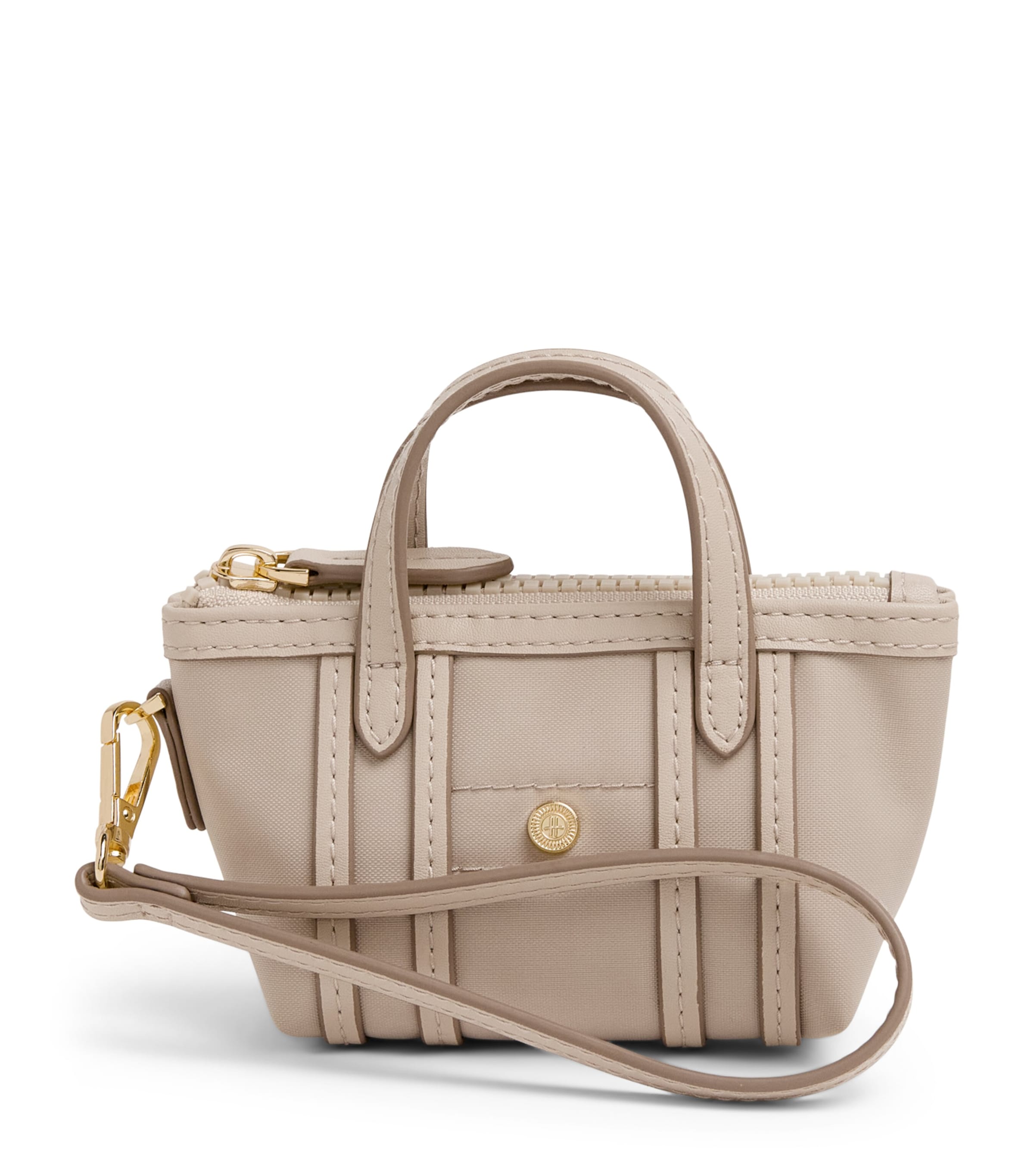 Harrods Mini Jetsetter Bag Key Chain Neutral Image 1