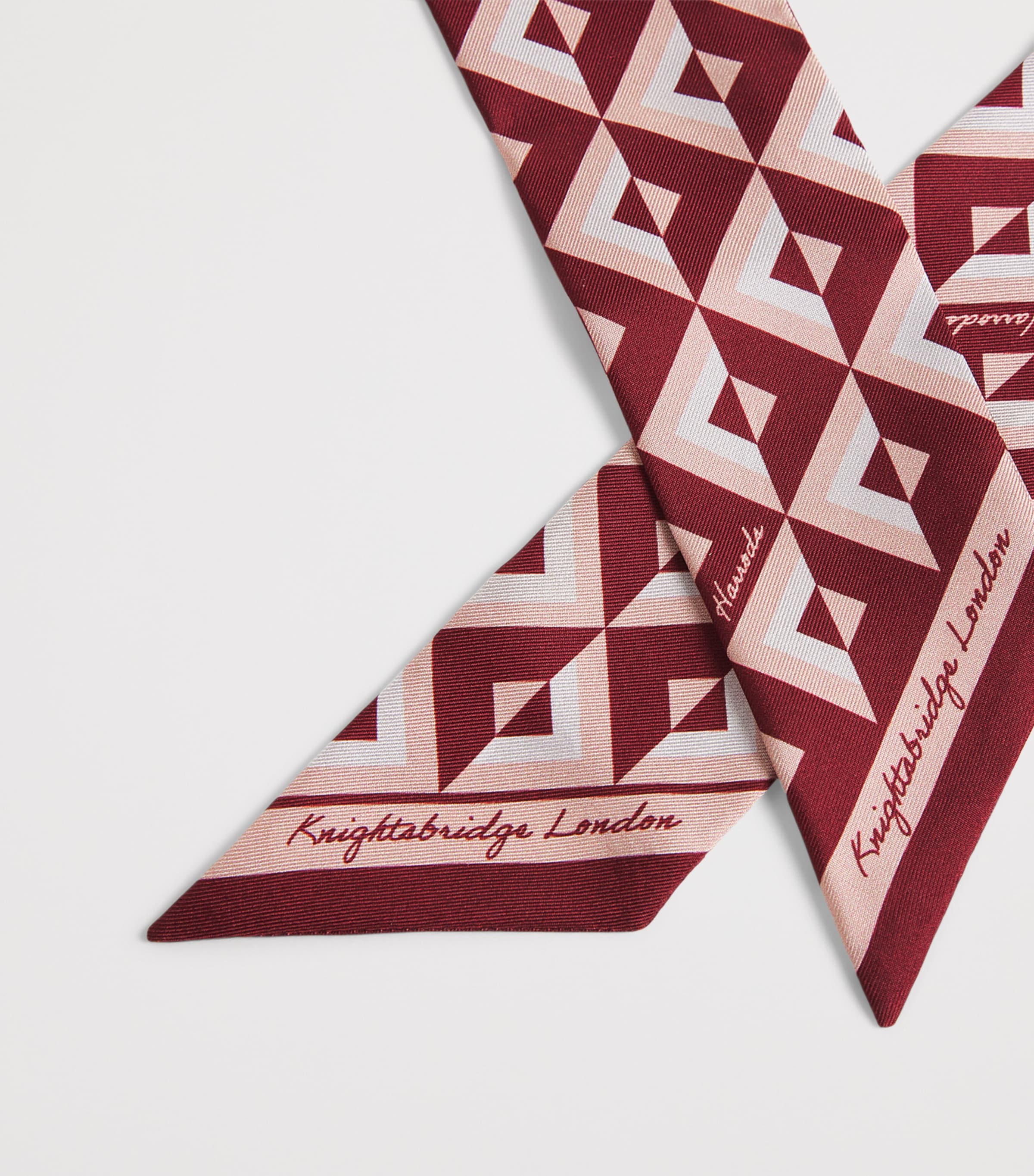 Silk Geometric Print Scarf PINK Image 6