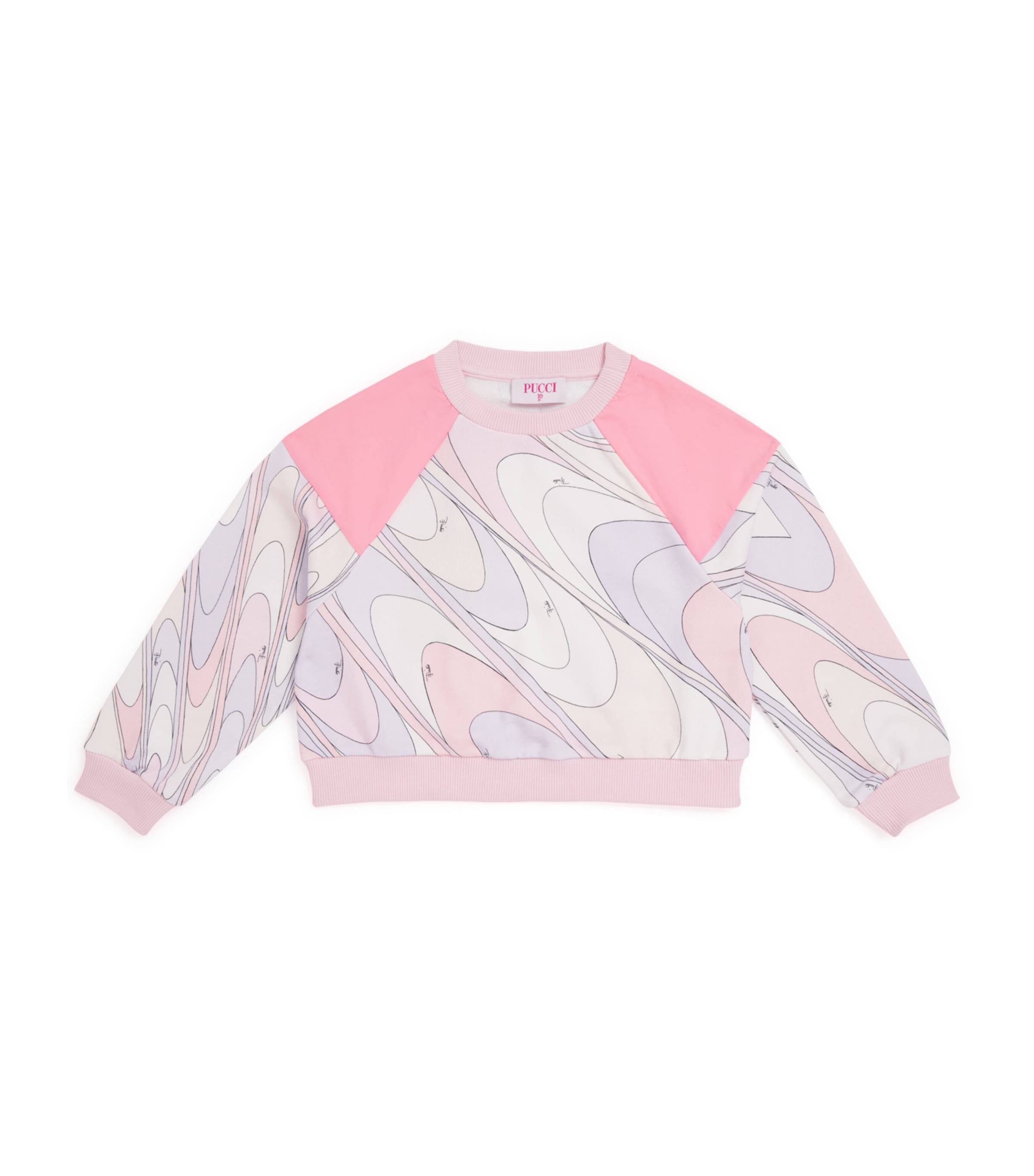 Cotton Swirl Sweatshirt (4-13 Years) 508LIROSA/LILLA Image 1