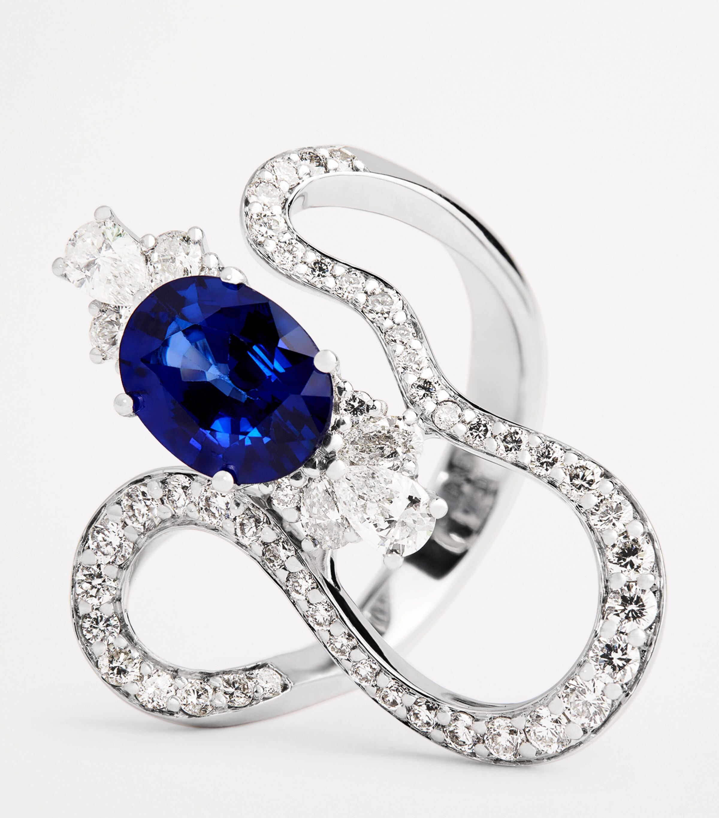 Yeprem White Gold, Diamond and Sapphire Reign Supreme Ring White Gold Image 6