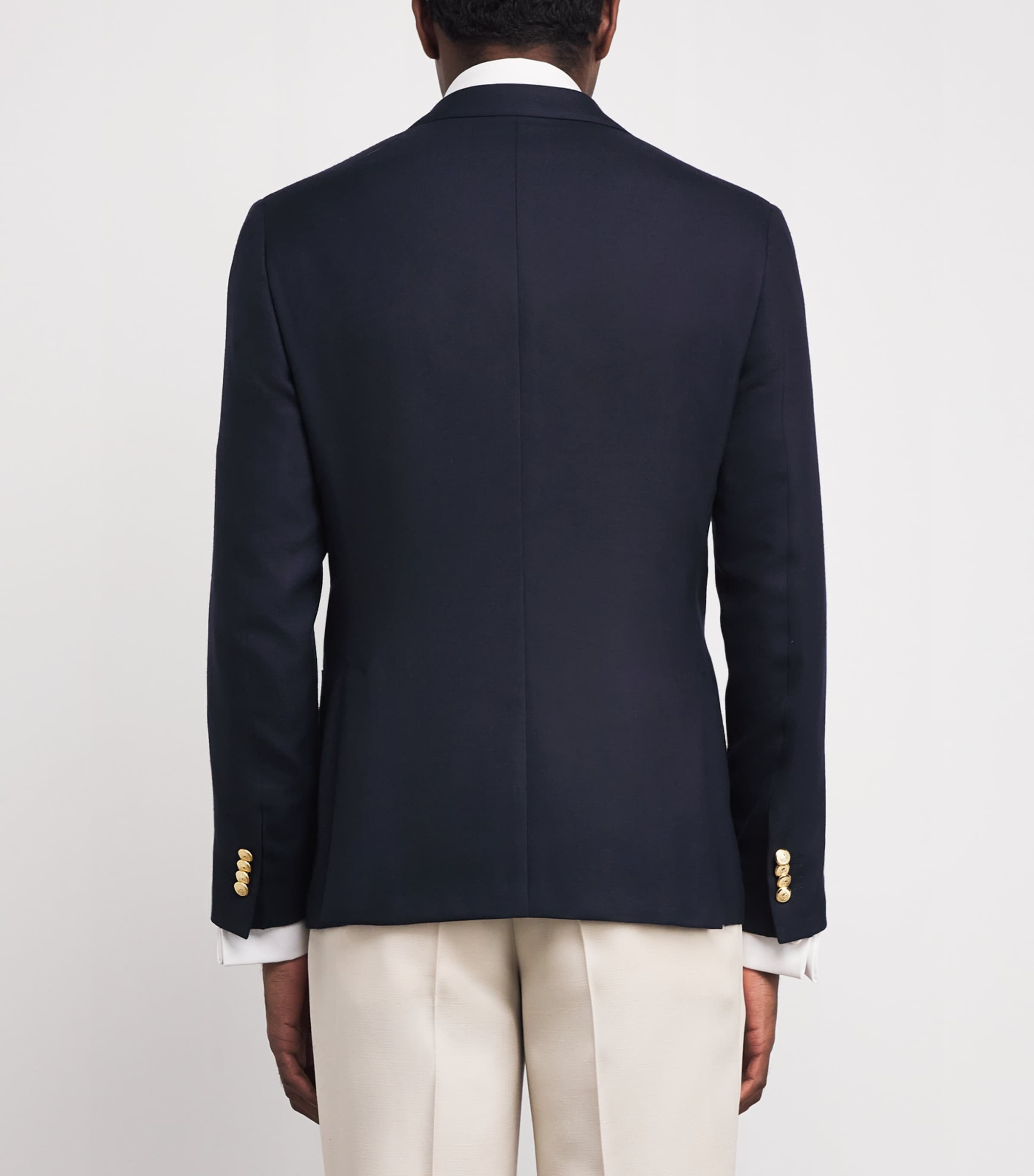 Virgin Wool Double-Breasted Blazer 001 NAVY BLUE Image 4