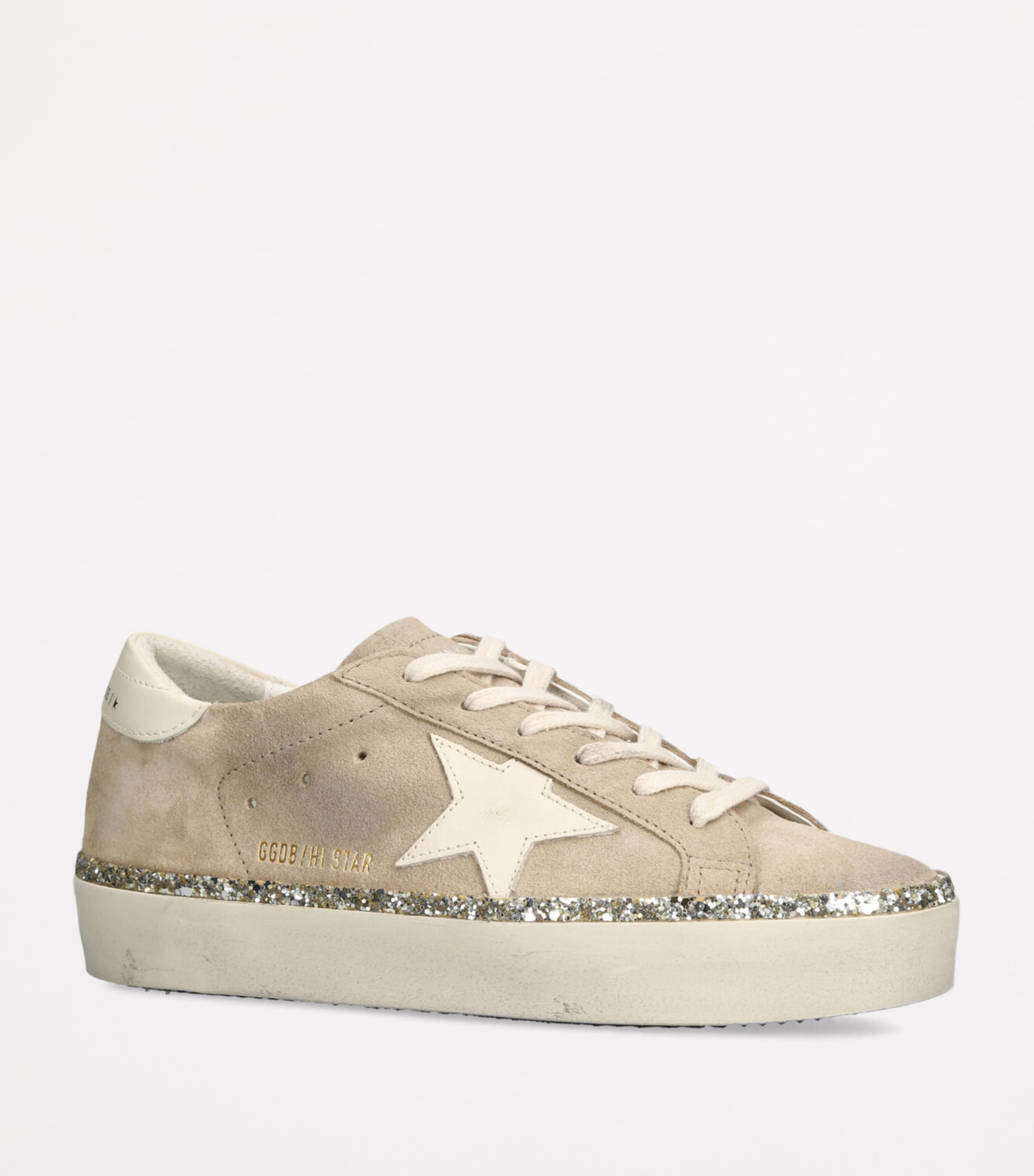 Golden Goose Suede Hi Star Low-Top Sneakers Beige Comb Image 3