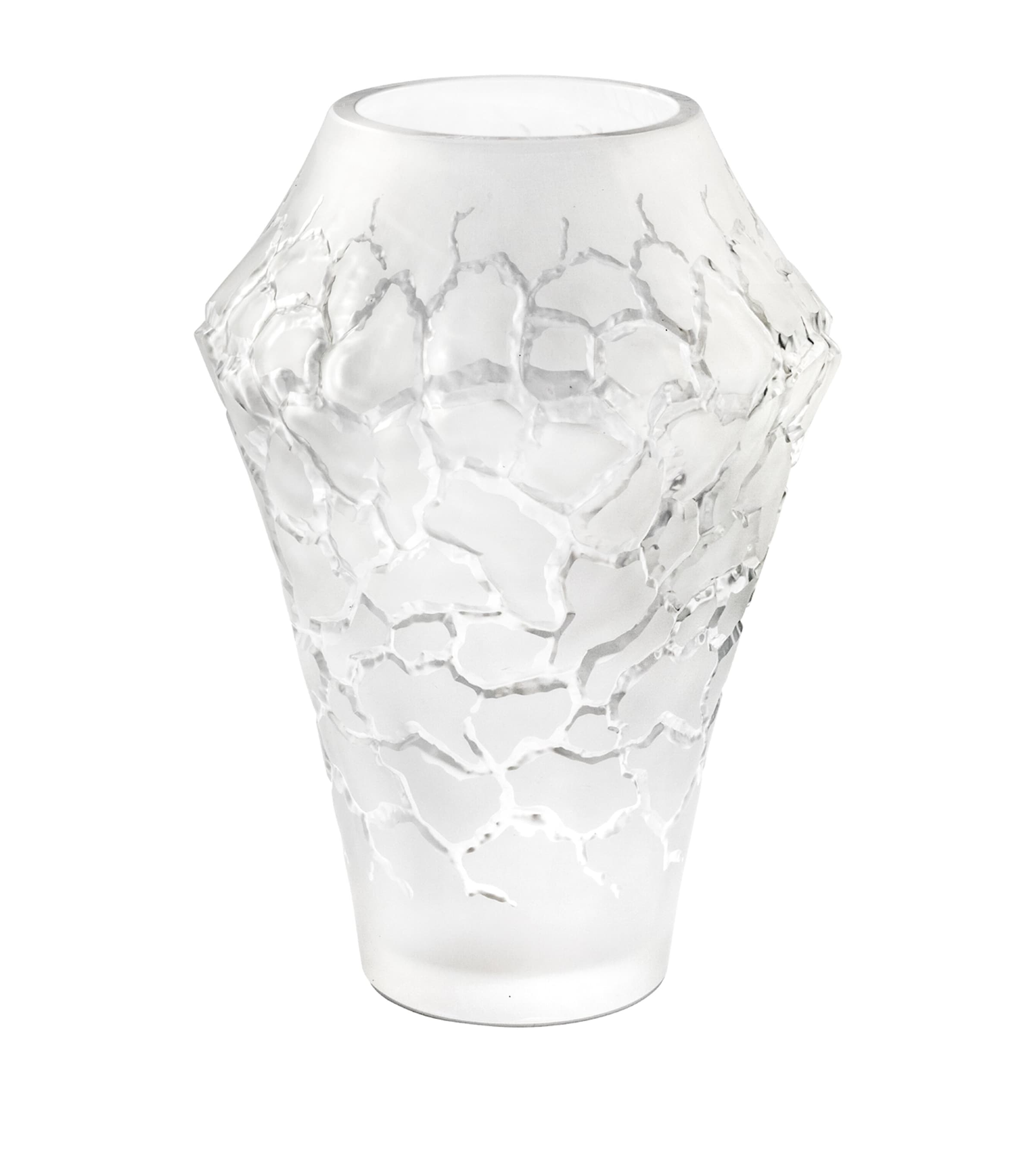 Lalique Crystal Caldera Medium Vase In Clear