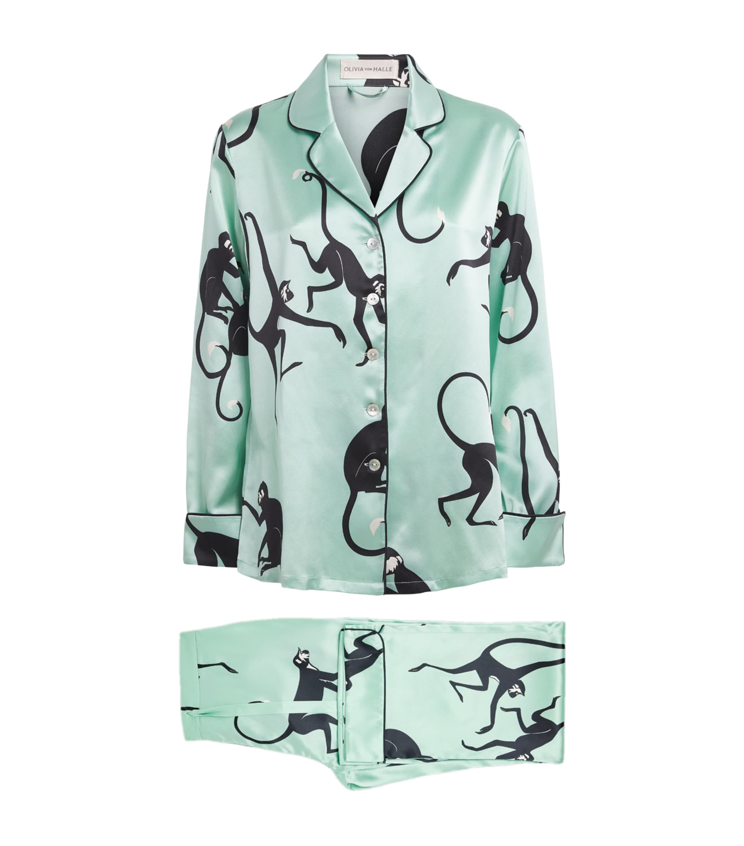 Silk Monkey Print Lila Pyjama Set MONIKA Image 1