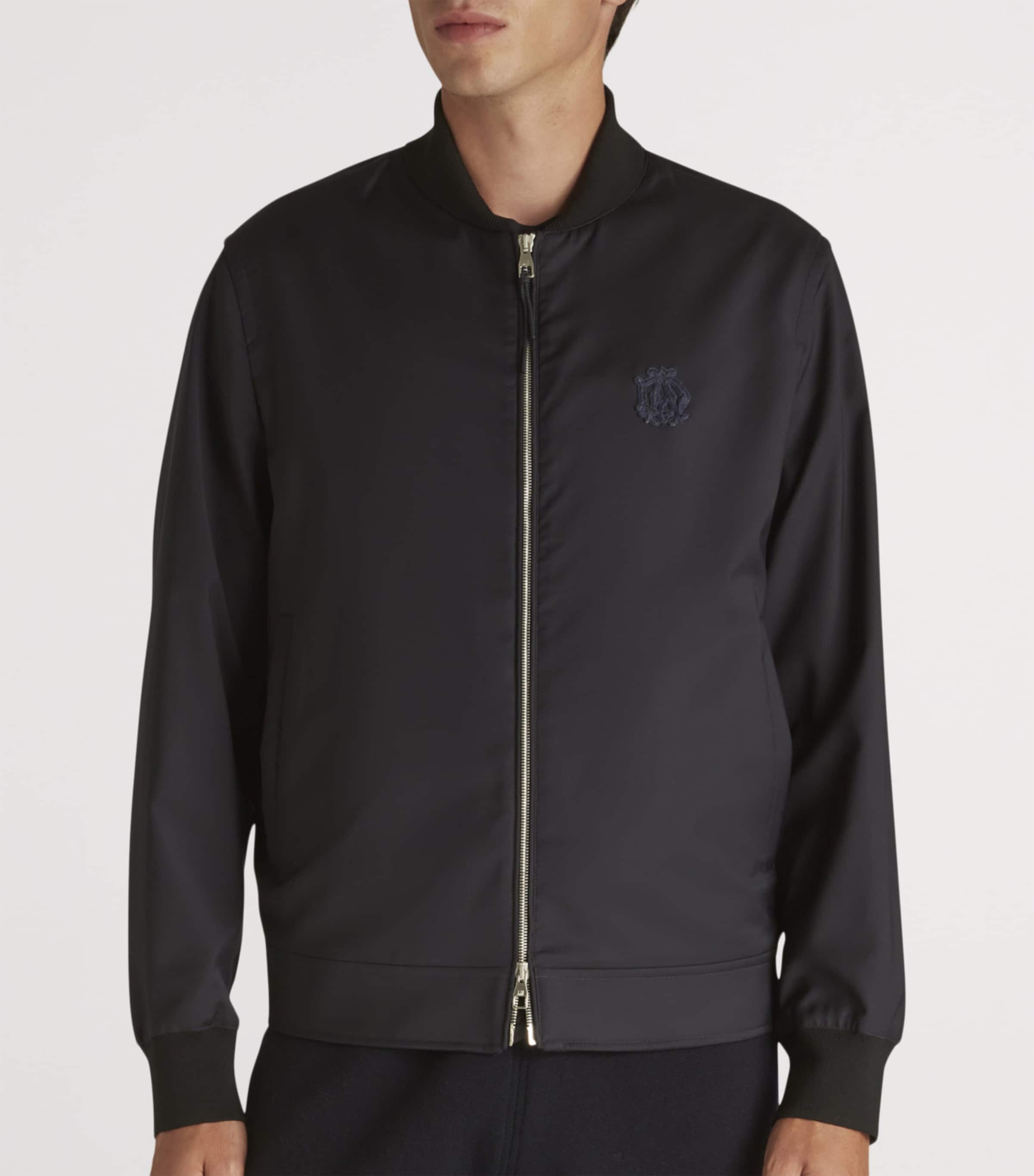 Stretch-Wool Athluxury Bomber Jacket 410NAVY Image 3