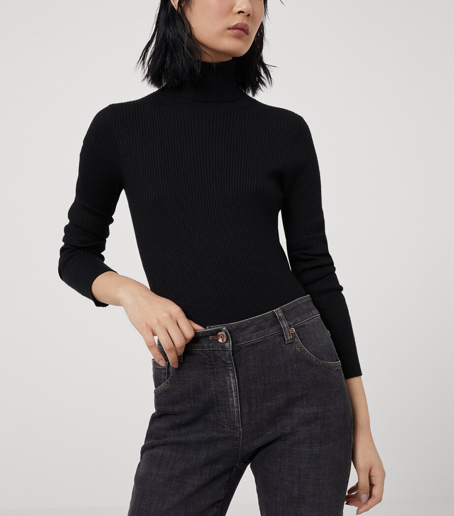 Cashmere-Silk-Blend Rollneck Sweater C101 Image 5