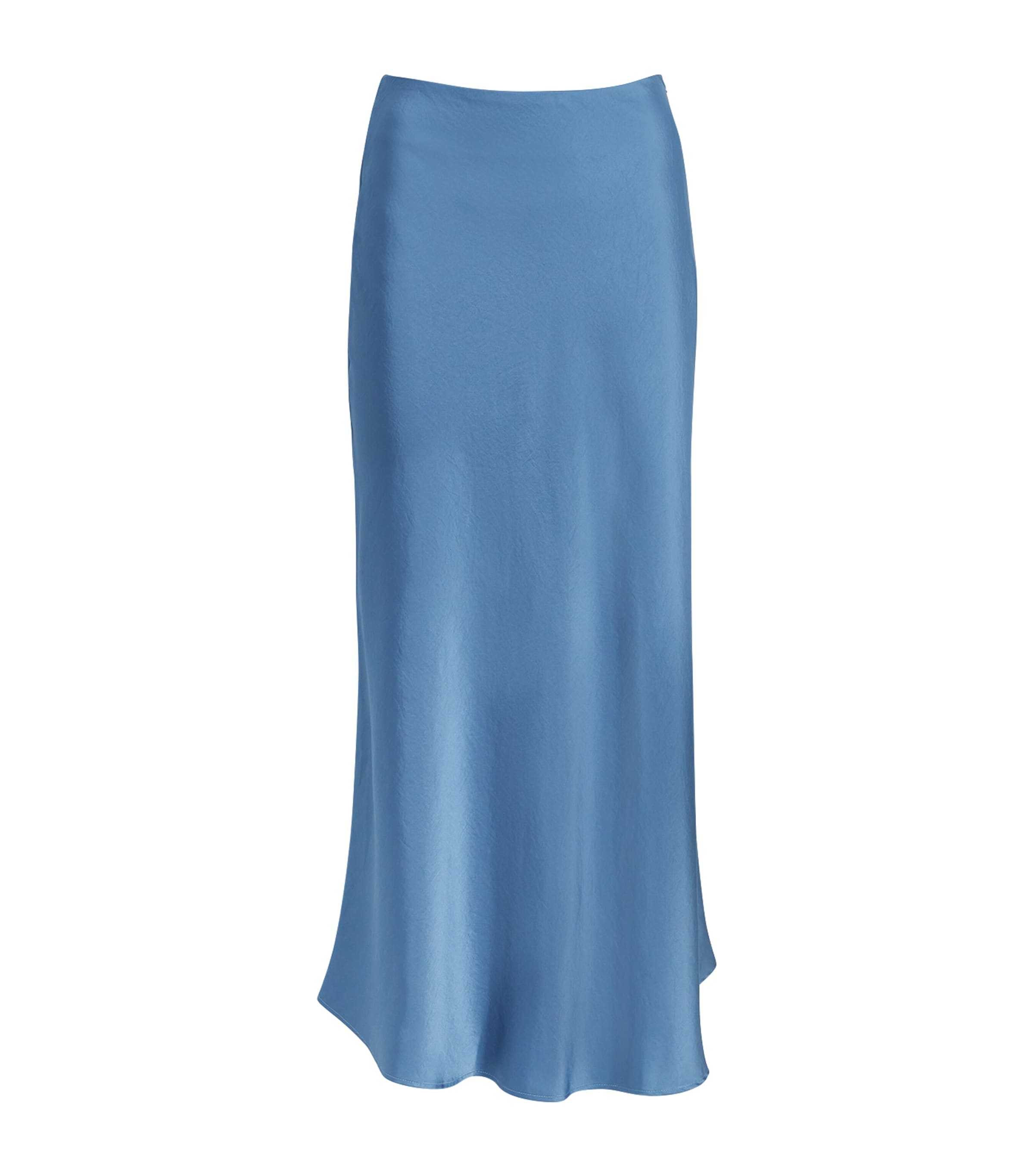 Claudie Pierlot Satin Midi Skirt In Blue