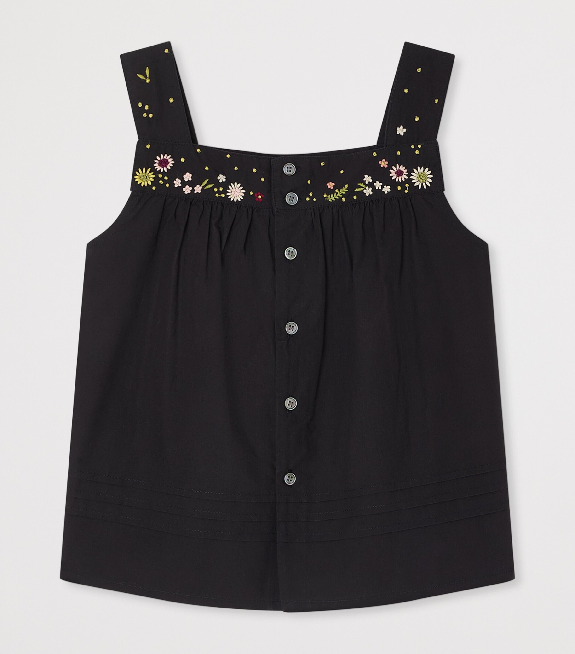 Bonpoint Cotton Embroidered Elija Top (10-14 Years) Faux Noir Image 2
