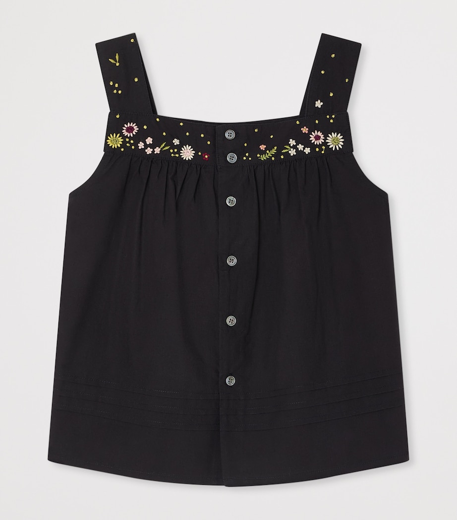 Bonpoint Cotton Embroidered Elija Top (10-14 Years) Faux Noir Image 2