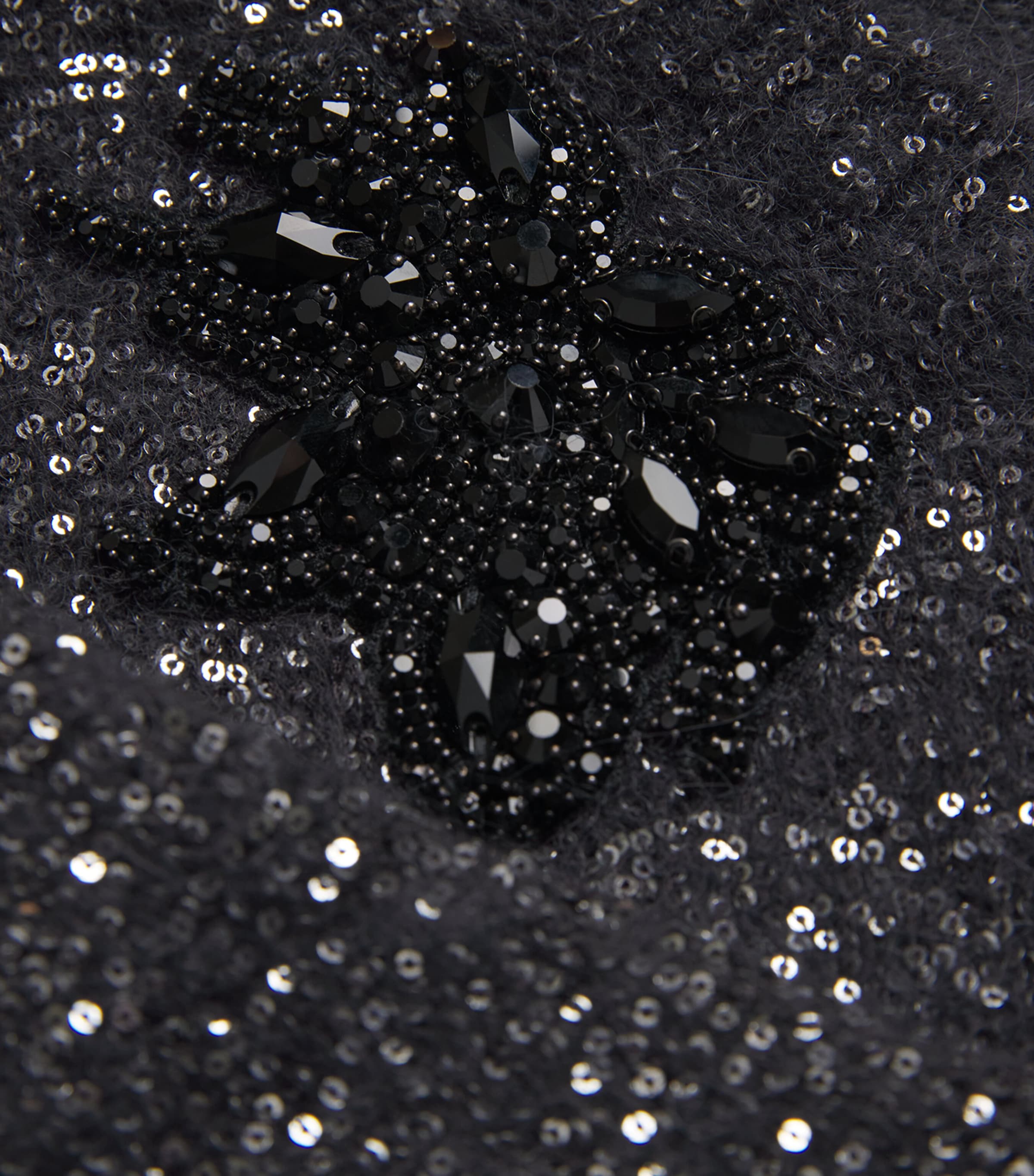 Wool-Blend Sequin Cardigan BLACK Image 5