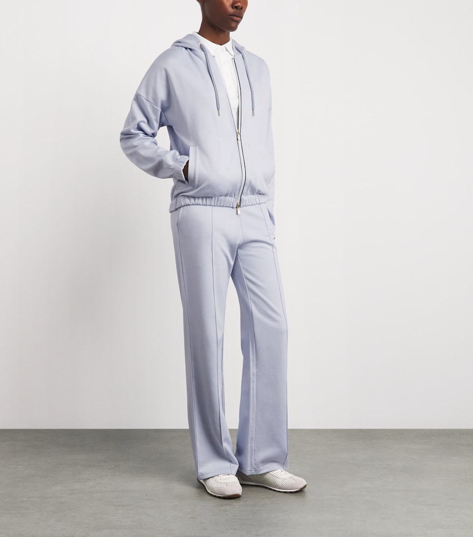 Eleventy Womens Cotton-Blend Zip-Up Hoodie Nuvola Image 2