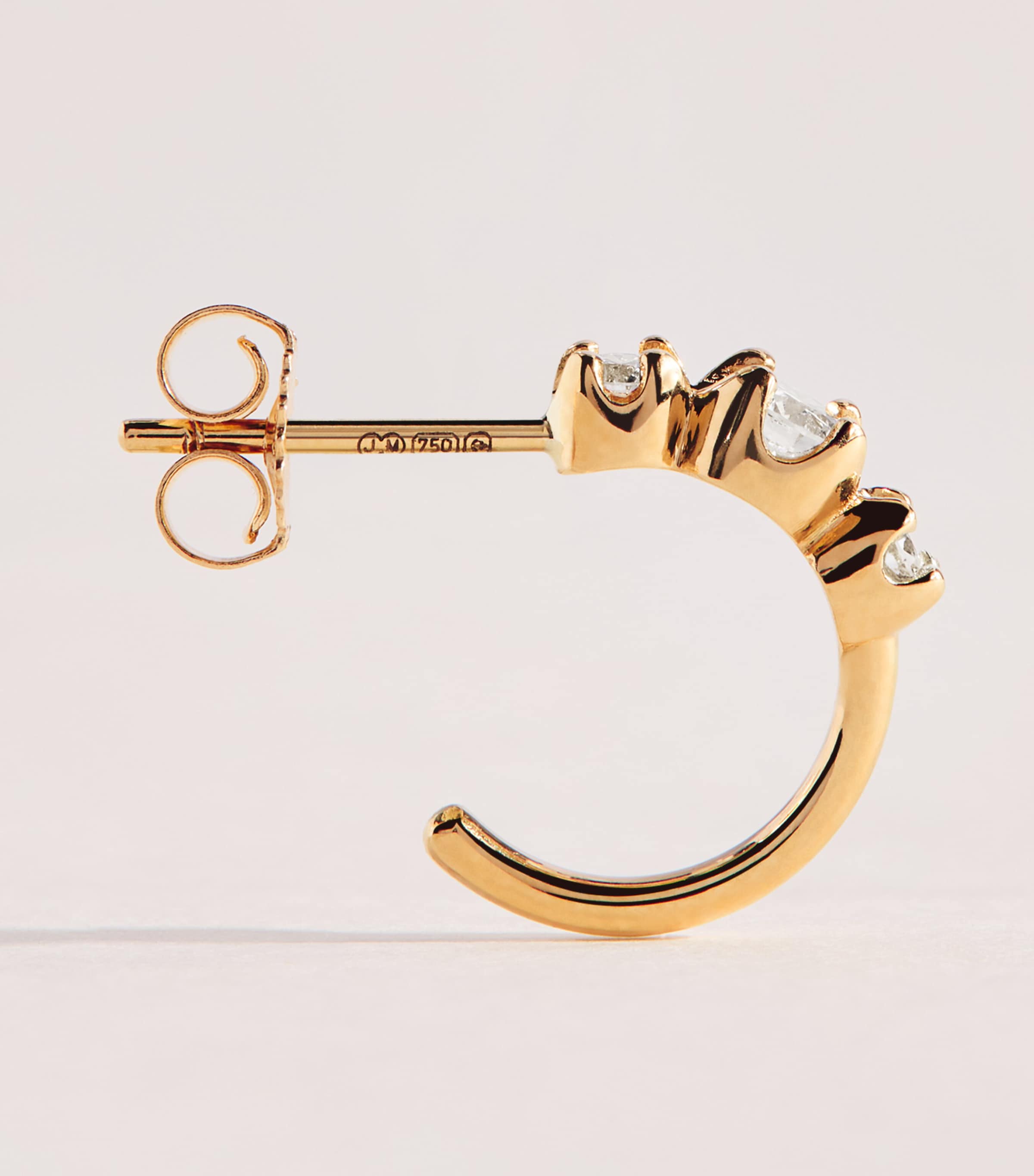 Jennifer Meyer Mini Yellow Gold and Diamond Graduated Earrings Yellow Gold Image 3