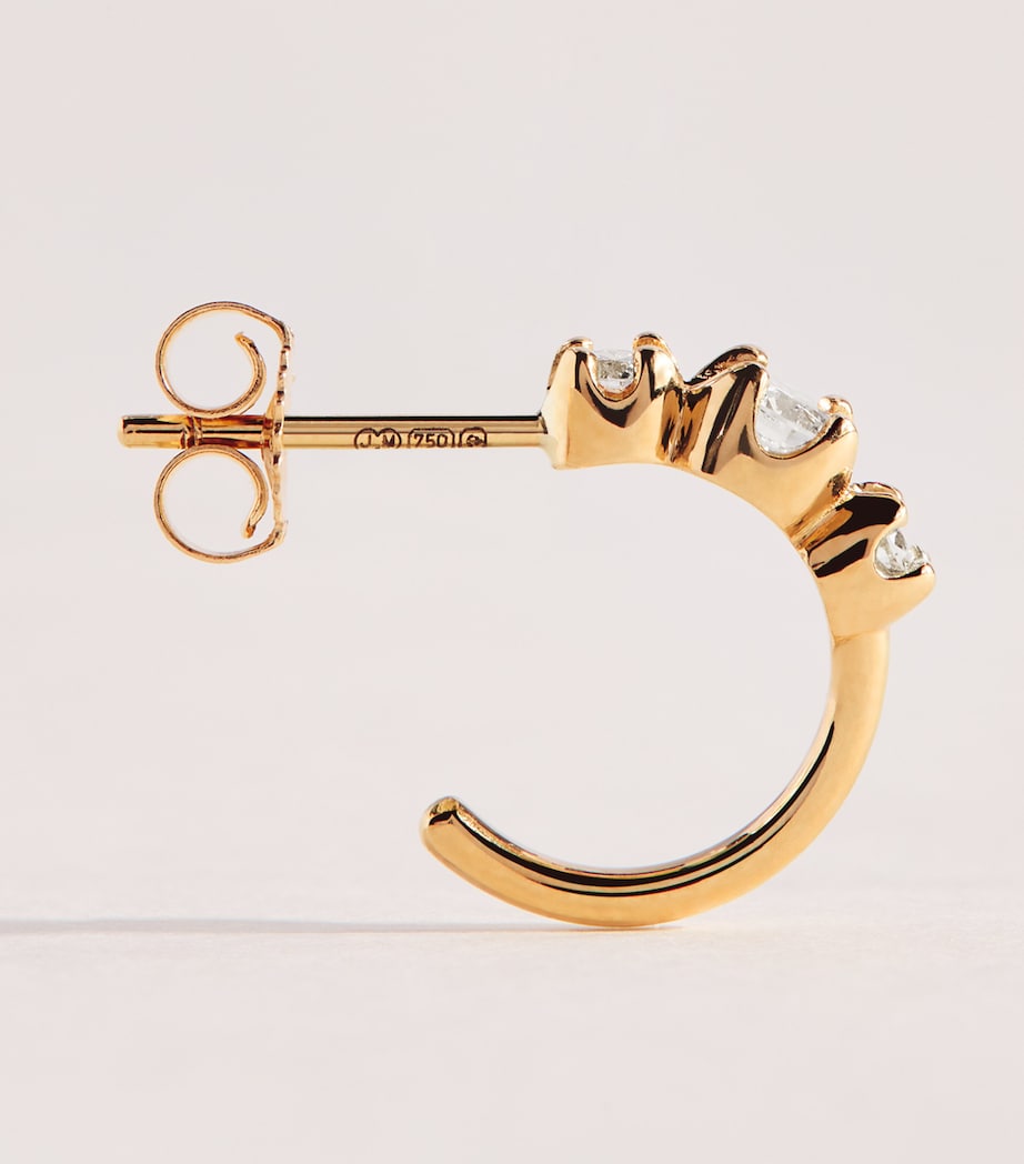 Jennifer Meyer Mini Yellow Gold and Diamond Graduated Earrings Yellow Gold Image 3