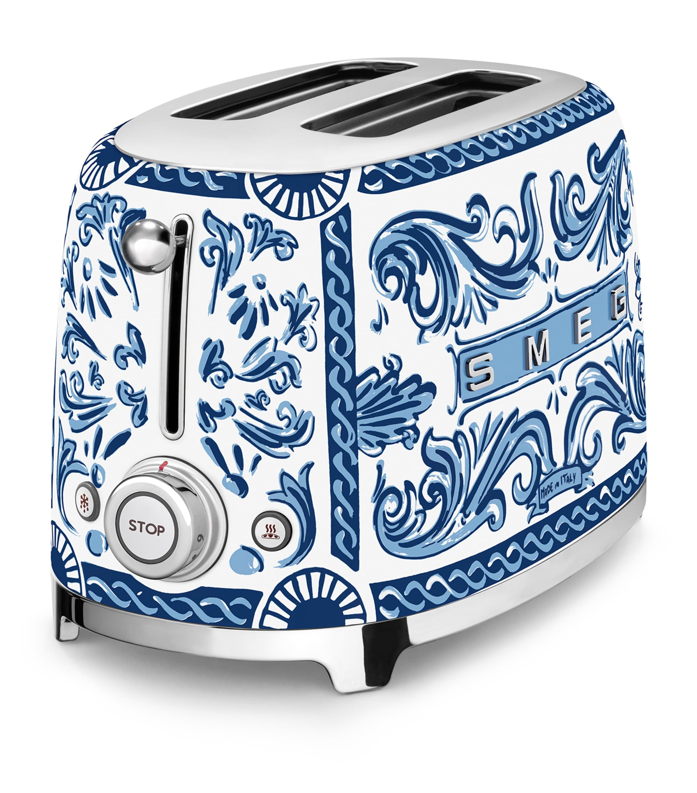 x Dolce & Gabbana Blu Mediterraneo 2-Slice Toaster WHITE & BLUE Image 7