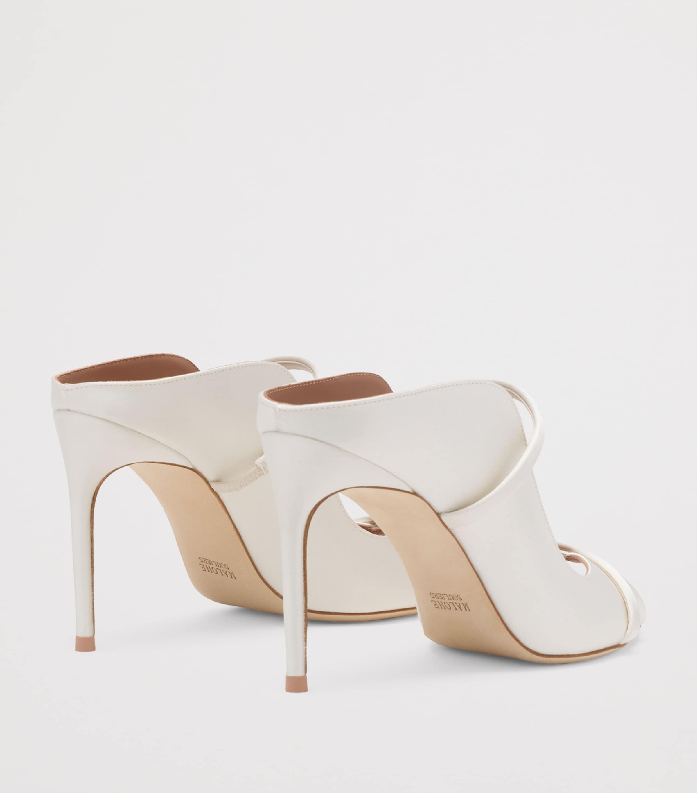 Malone Souliers Satin Noah Heeled Sandals 90 Ivory Image 4