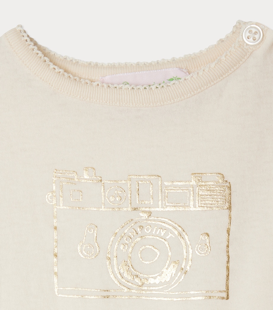 Cotton Camera Print Shirt (6-36 Months) UPB IVOIRE Image 3