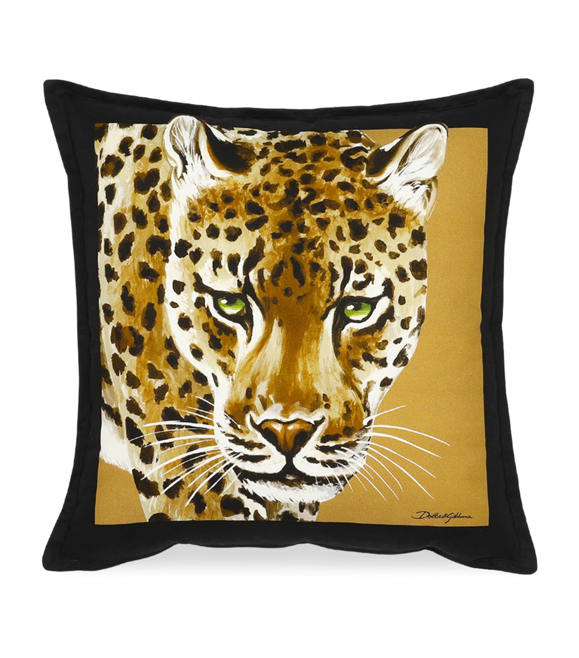 Shop Dolce & Gabbana Casa Cotton Leopard Cushion