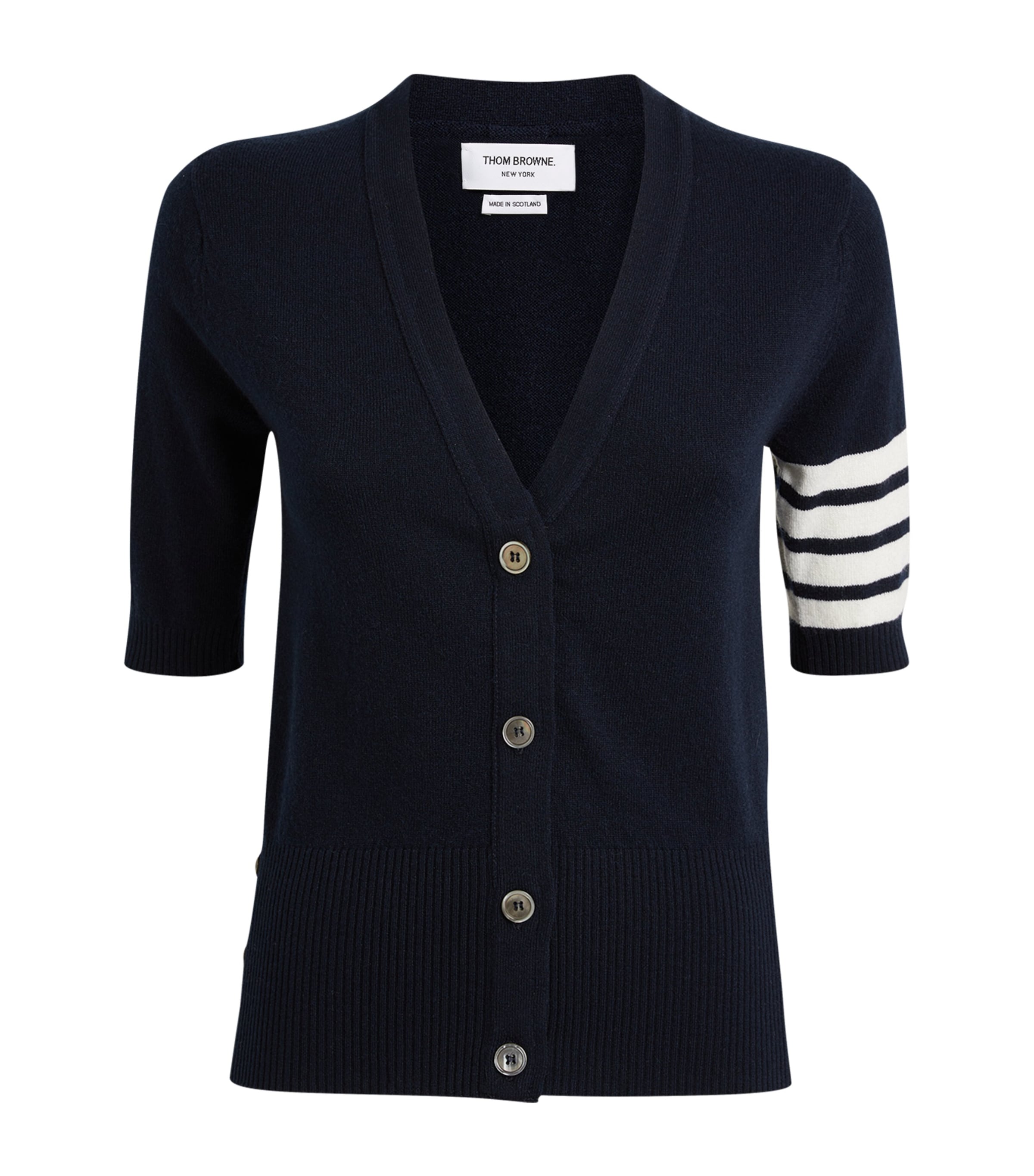 Thom Browne Short-sleeved Cardigan In Blue