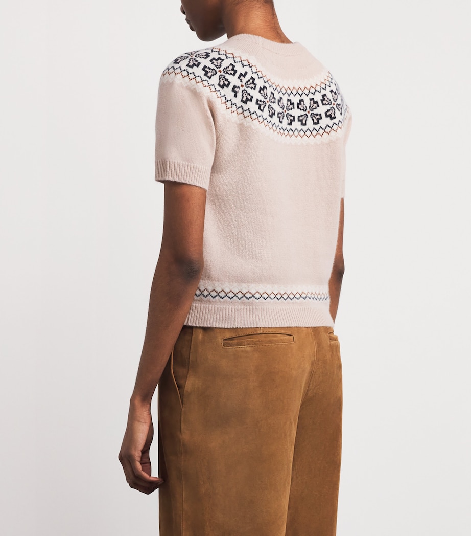 Cashmere Fair Isle Sweater PINK SAND Image 4