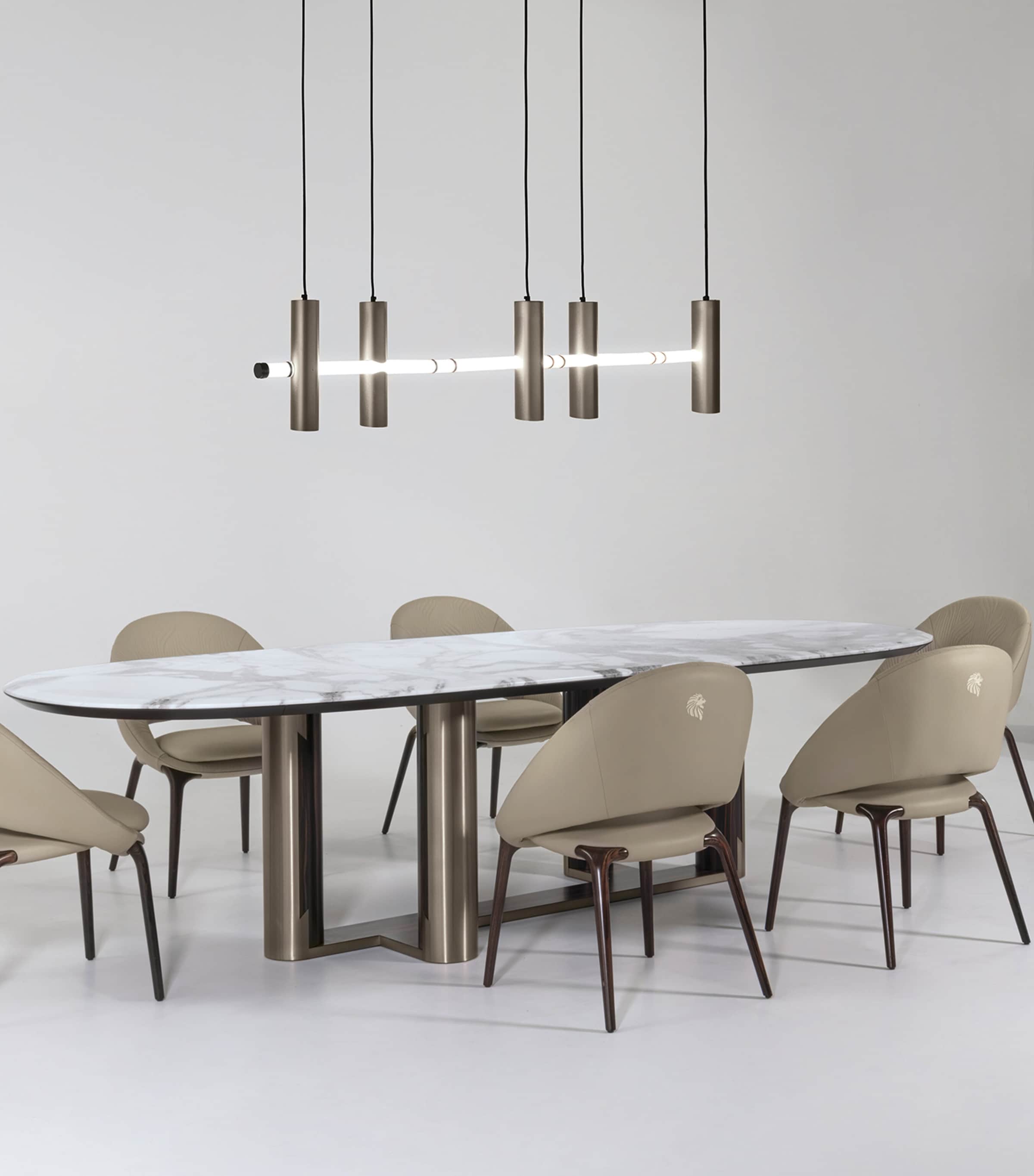 Luxor Boat Shaped Oval Table WHITE Image 3